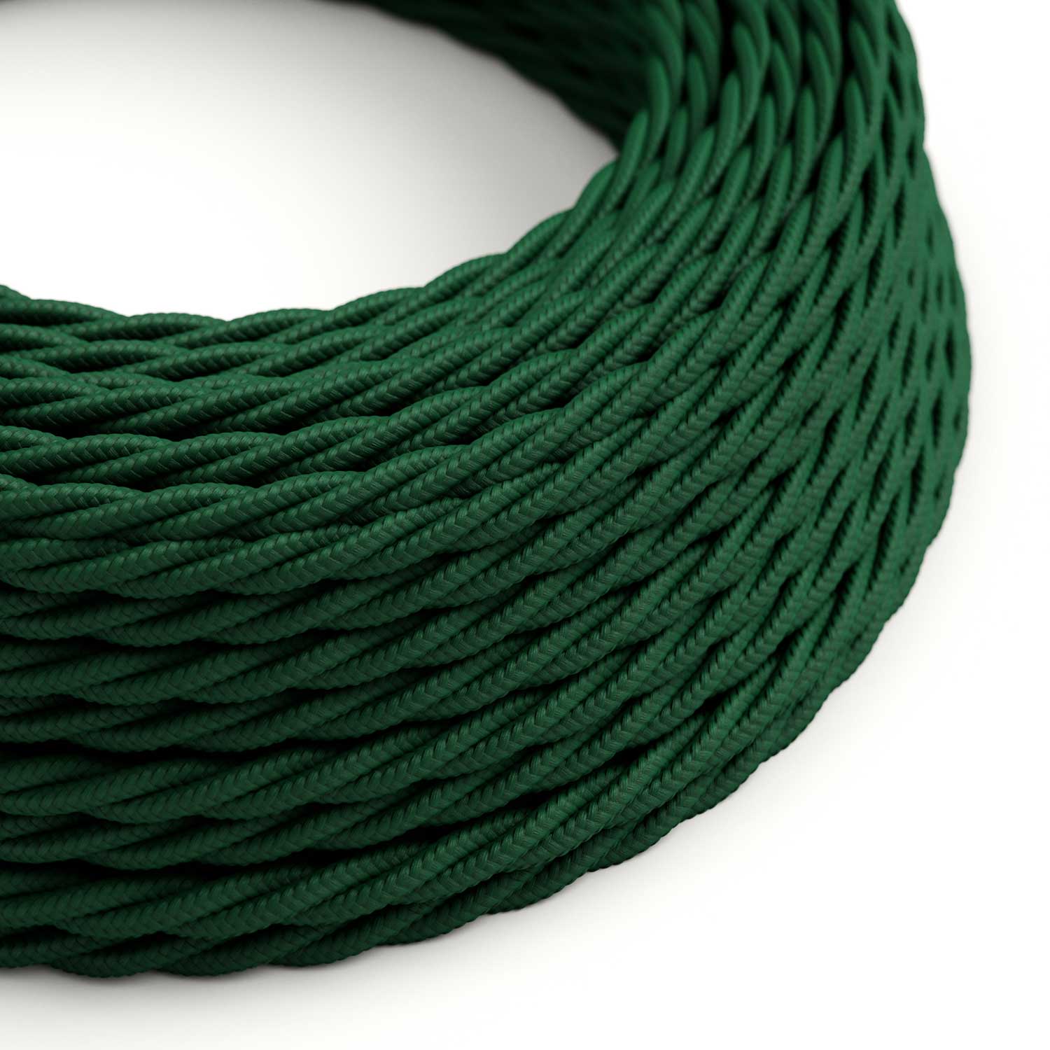 Braided fabric electric cable in Forest Green - The Original Creative Cables, designed to enhance your chandeliers - TM21