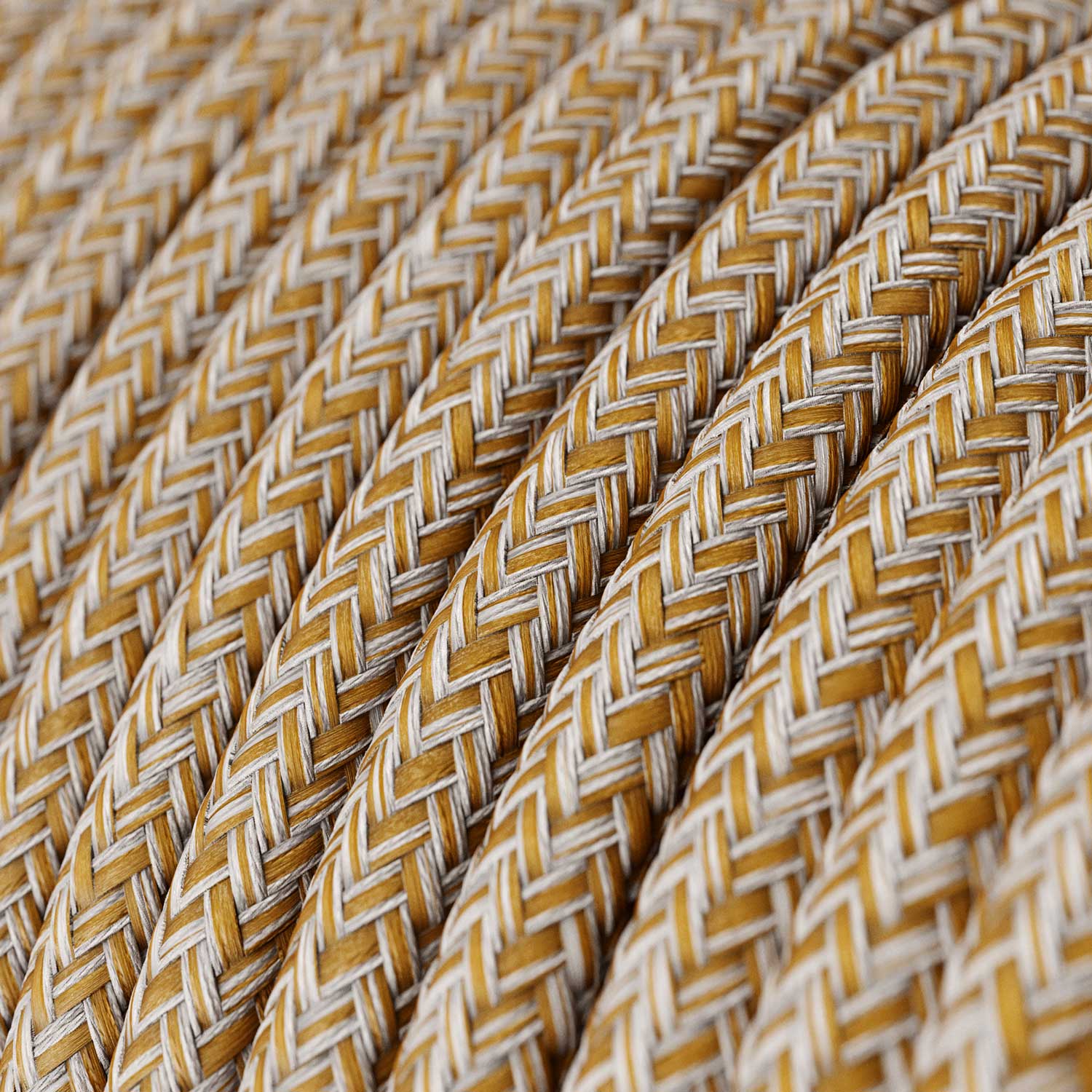 Cloth Covered Wire - Brown Glitter Cotton & Natural Linen Tweed RS82 - UL Listed - Image 2