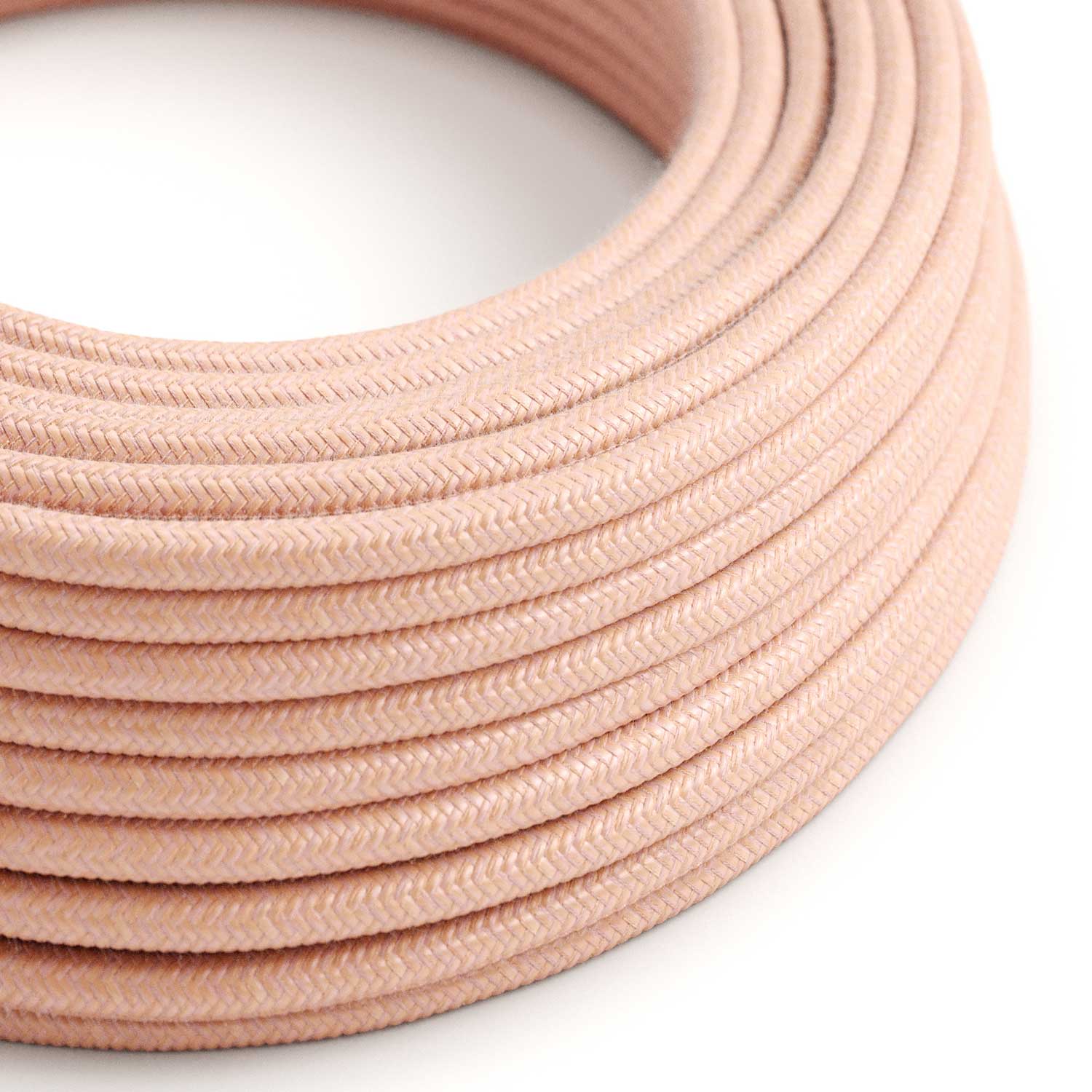 Electric cable covered in Salmon Pink cotton - The Original Creative Cables, perfect for unique lighting decorations - RX13