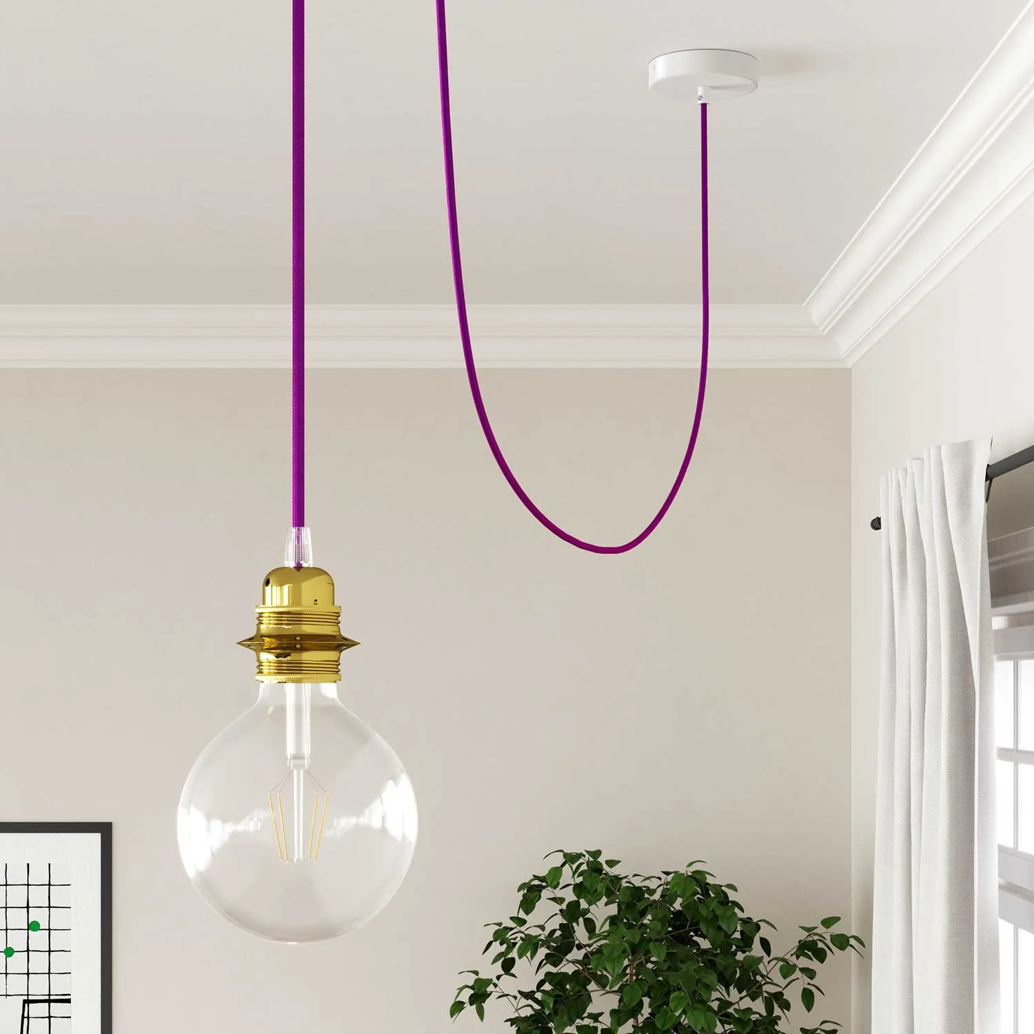 Cloth Covered Wire - Glossy Ultraviolet RM35 - UL Listed - Image 3