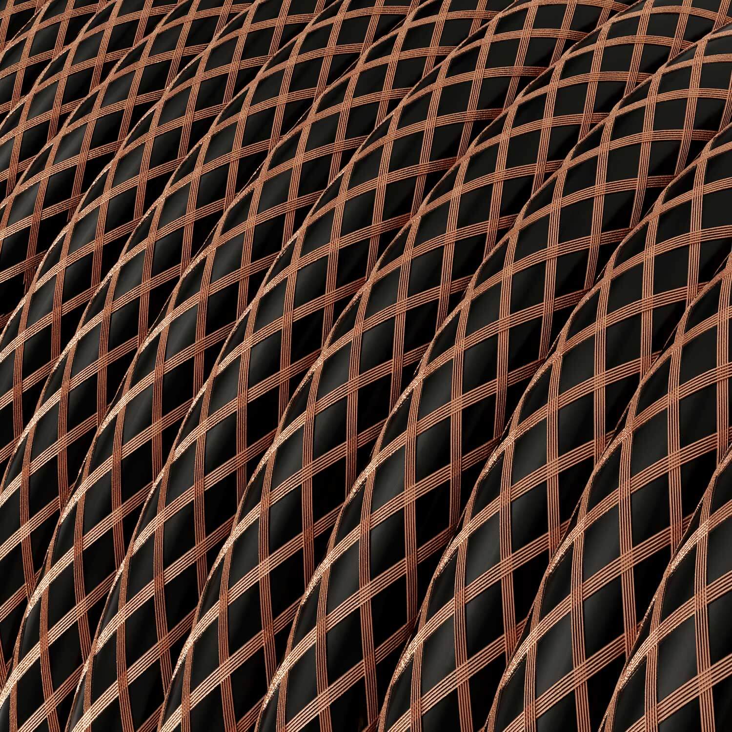 Electric cable in Black fabric with Copper braid - The Original Creative Cables, suitable for exposed designer installations - RR02 - Image 2
