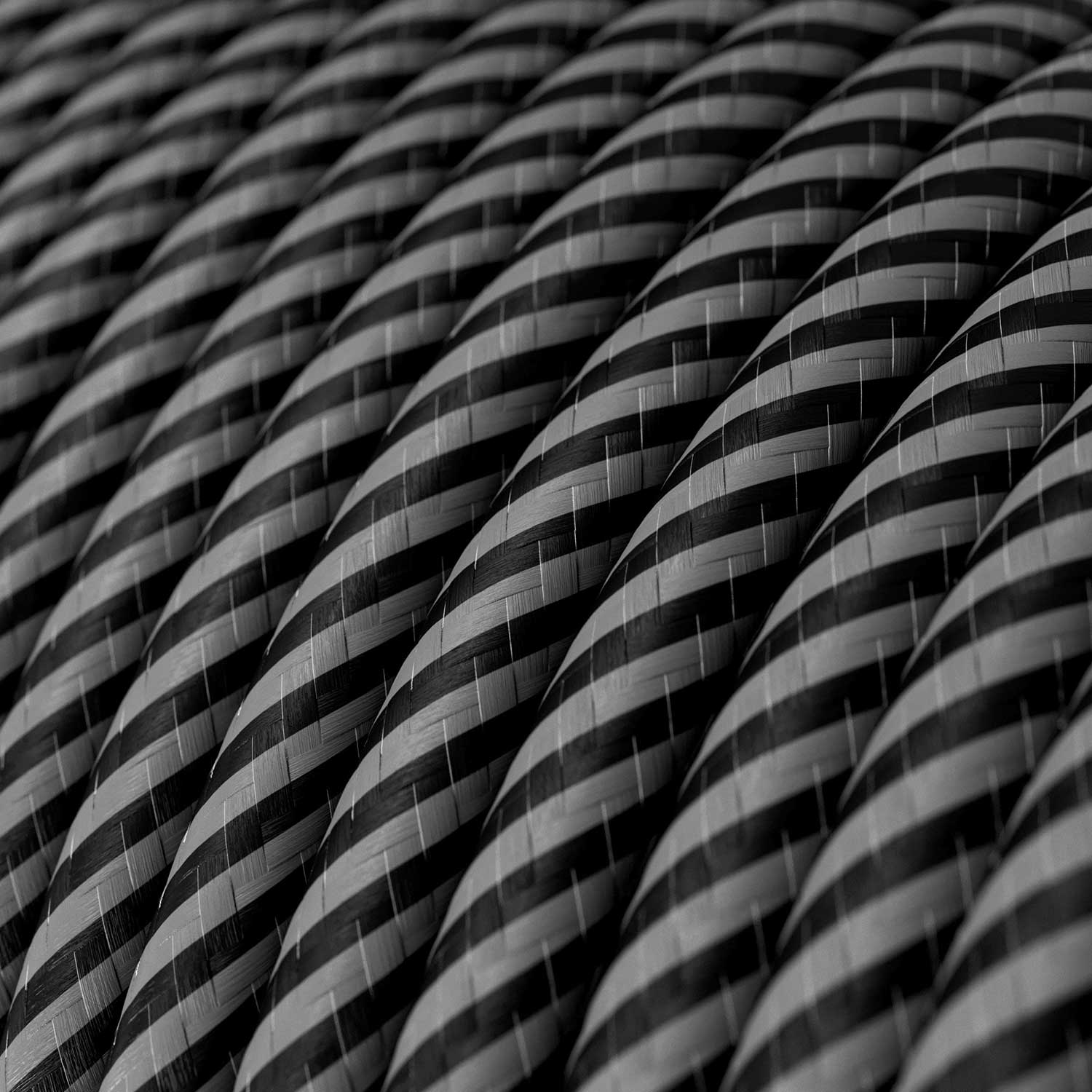 Electric cable in Graphite and Charcoal Black Vertigo fabric – The Original Creative Cables, for exposed designer installations – ERM38 - Image 2