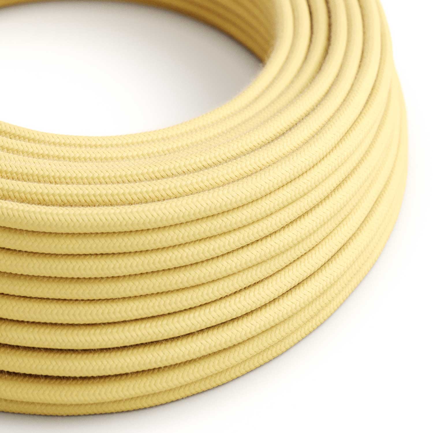 Pastel Yellow cotton coloured electric cable – The Original Creative Cables, for colourful lamps – RC10
