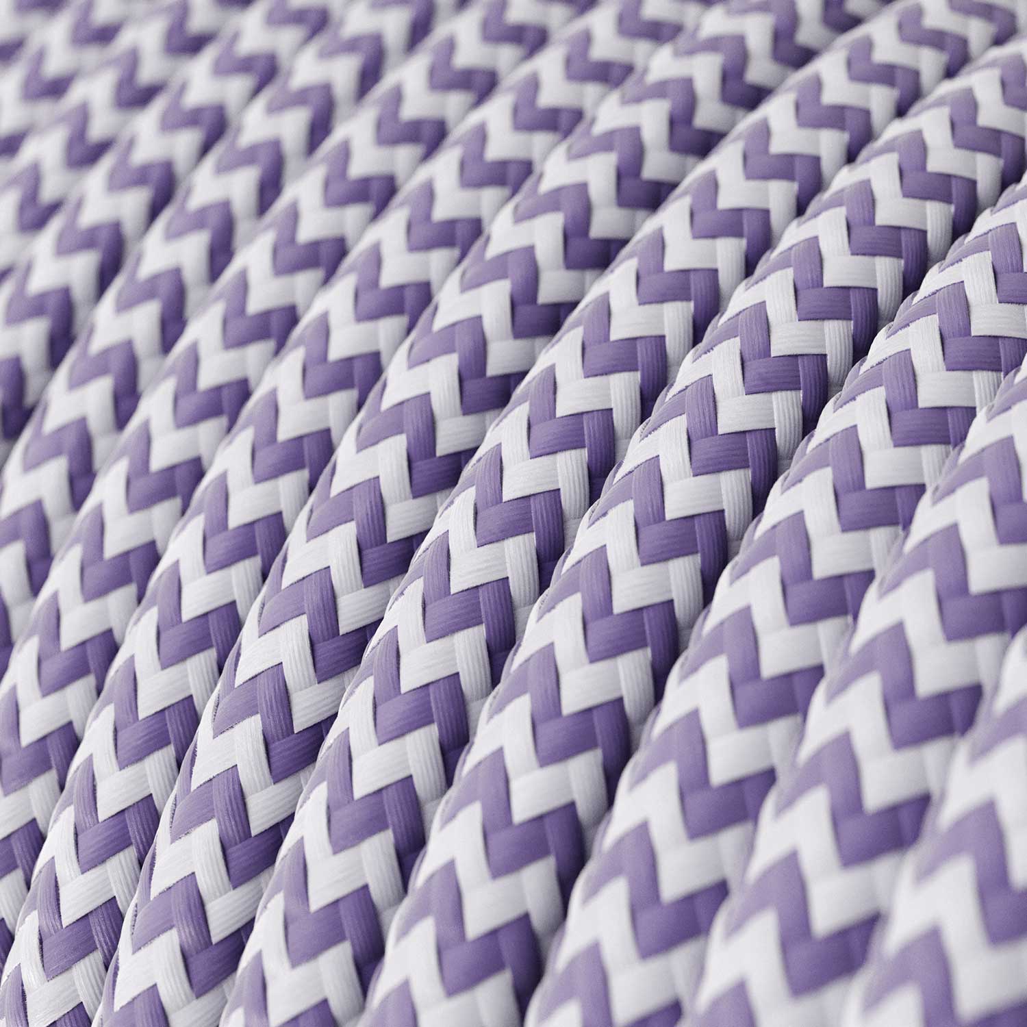 Cloth Covered Wire - Lilac & White Chevron RZ07 - UL Listed - Image 2