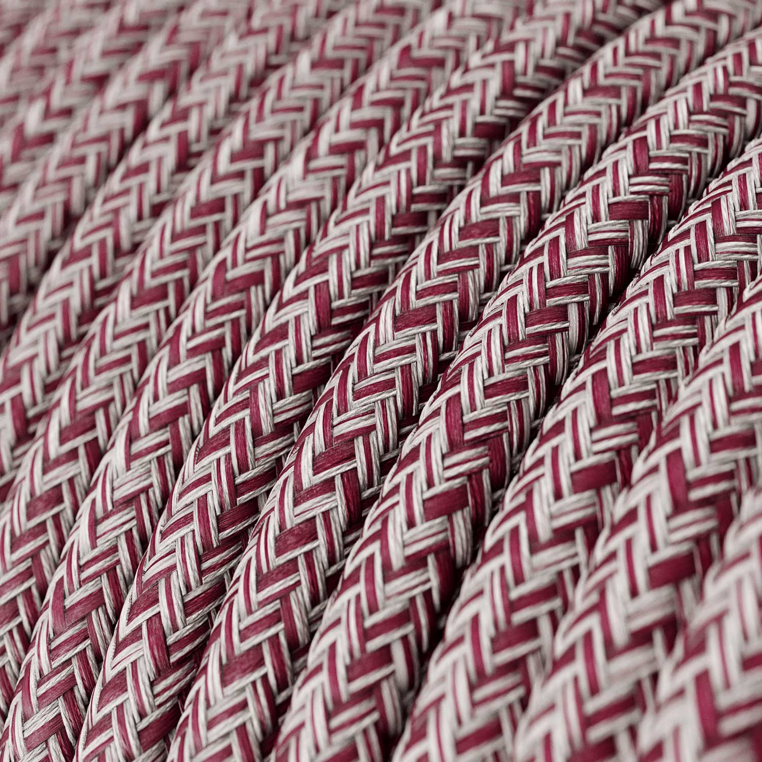 Cloth Covered Wire - Red Glitter Cotton & Natural Linen Tweed RS83 - UL Listed - Image 2