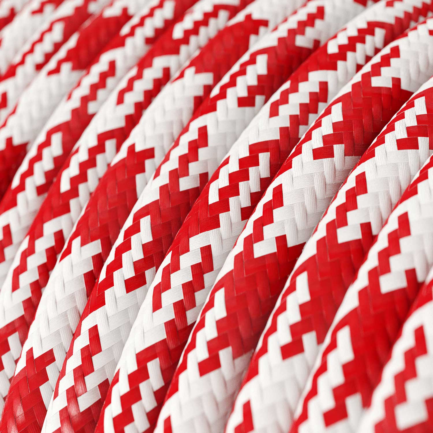 Cloth Covered Wire - Red & White Houndstooth RP09 - UL Listed - Image 2