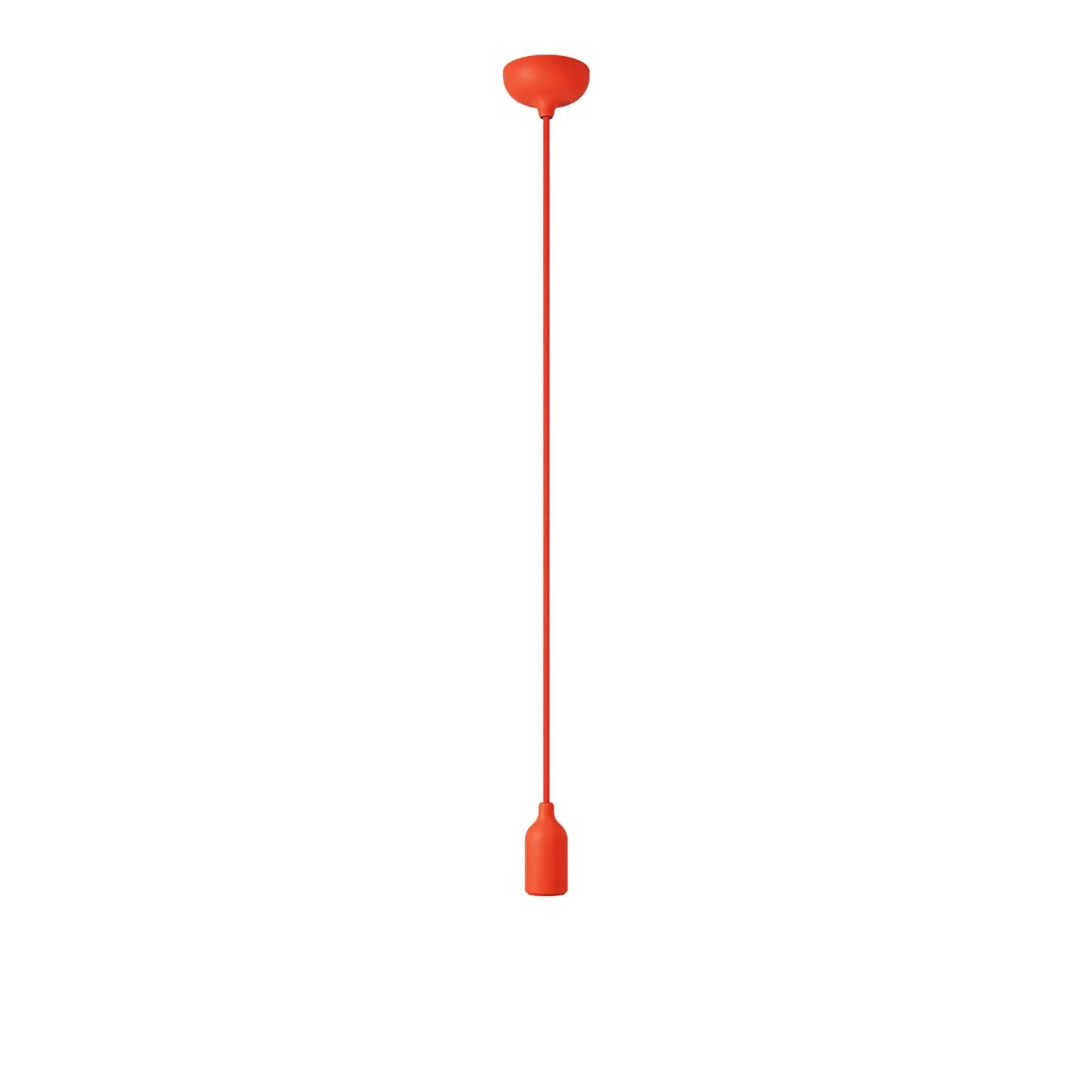 Colorful silicone suspension lamp with fabric cable - Orange
