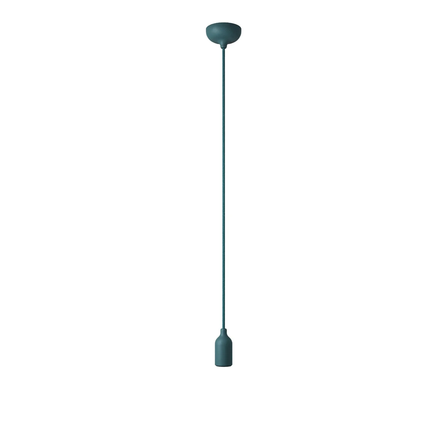 Colorful silicone suspension lamp with fabric cable - Petrol