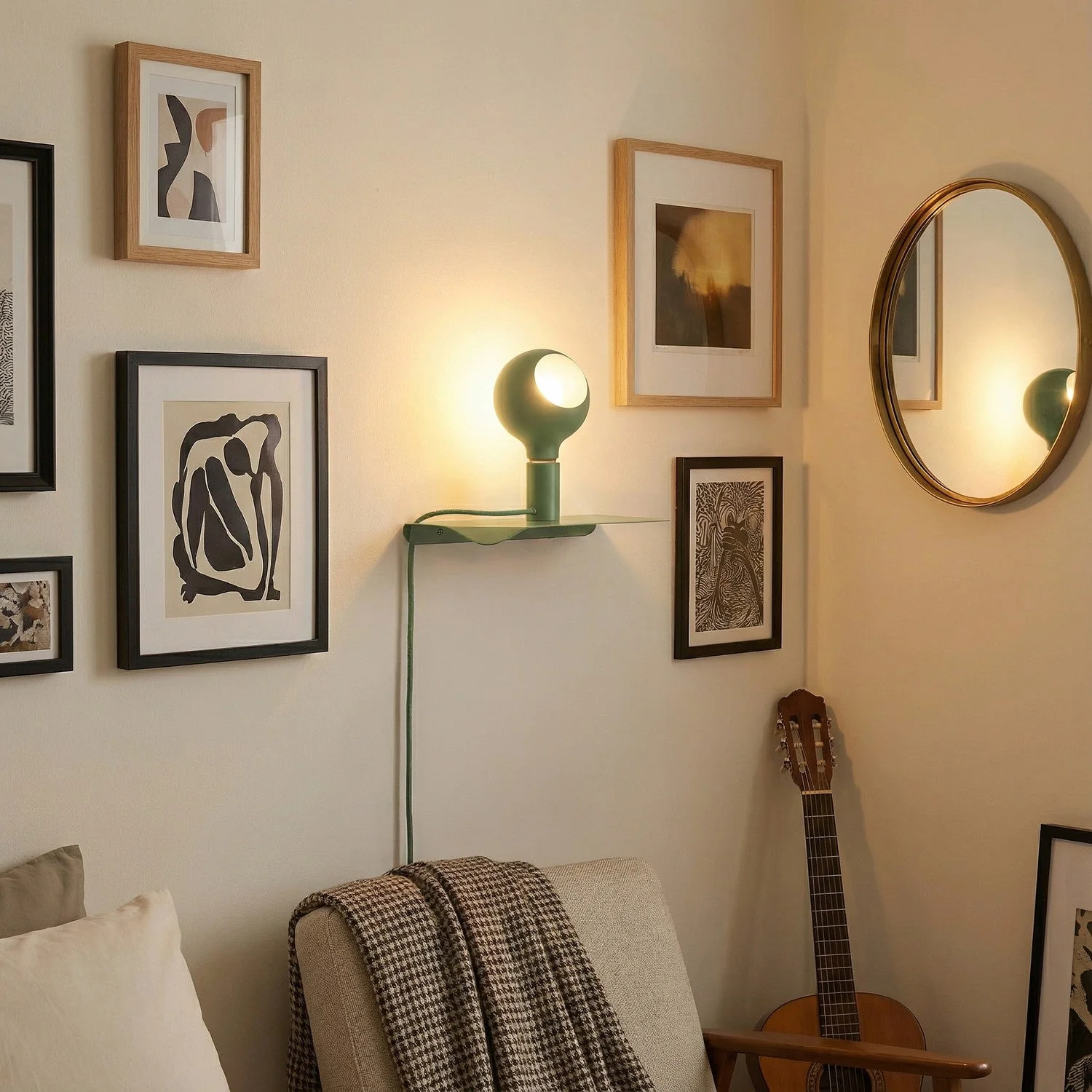 Combo Camo - Lamp with shelf and UK plug - Green - Image 2