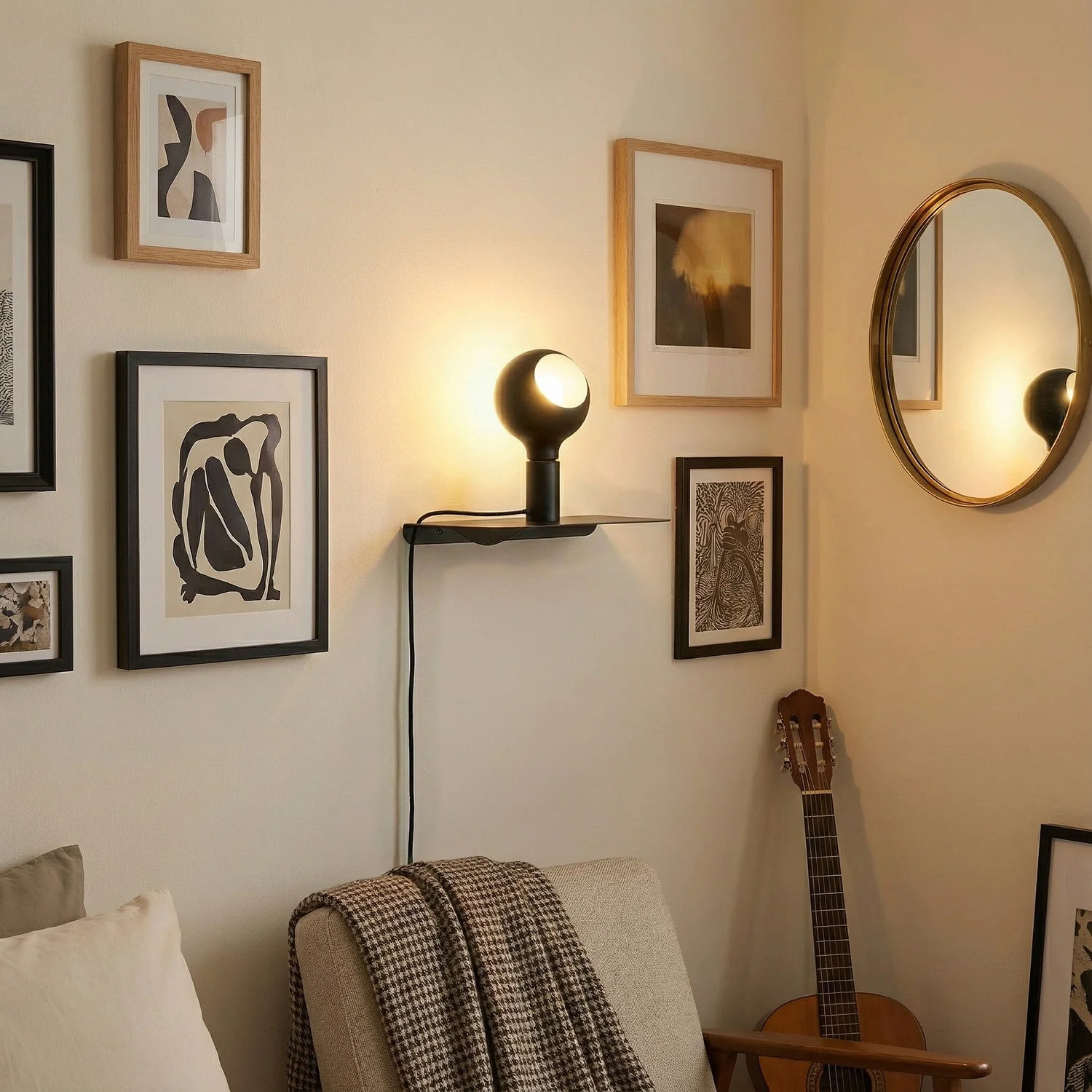 Combo Camo - Shelf lamp with UK Plug - Black - Image 2