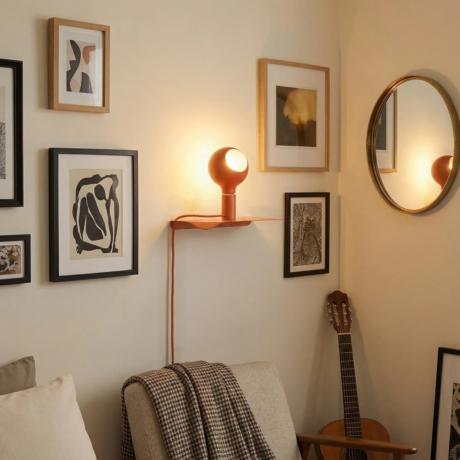 Combo Camo - Shelf lamp with UK Plug - Orange - Image 2