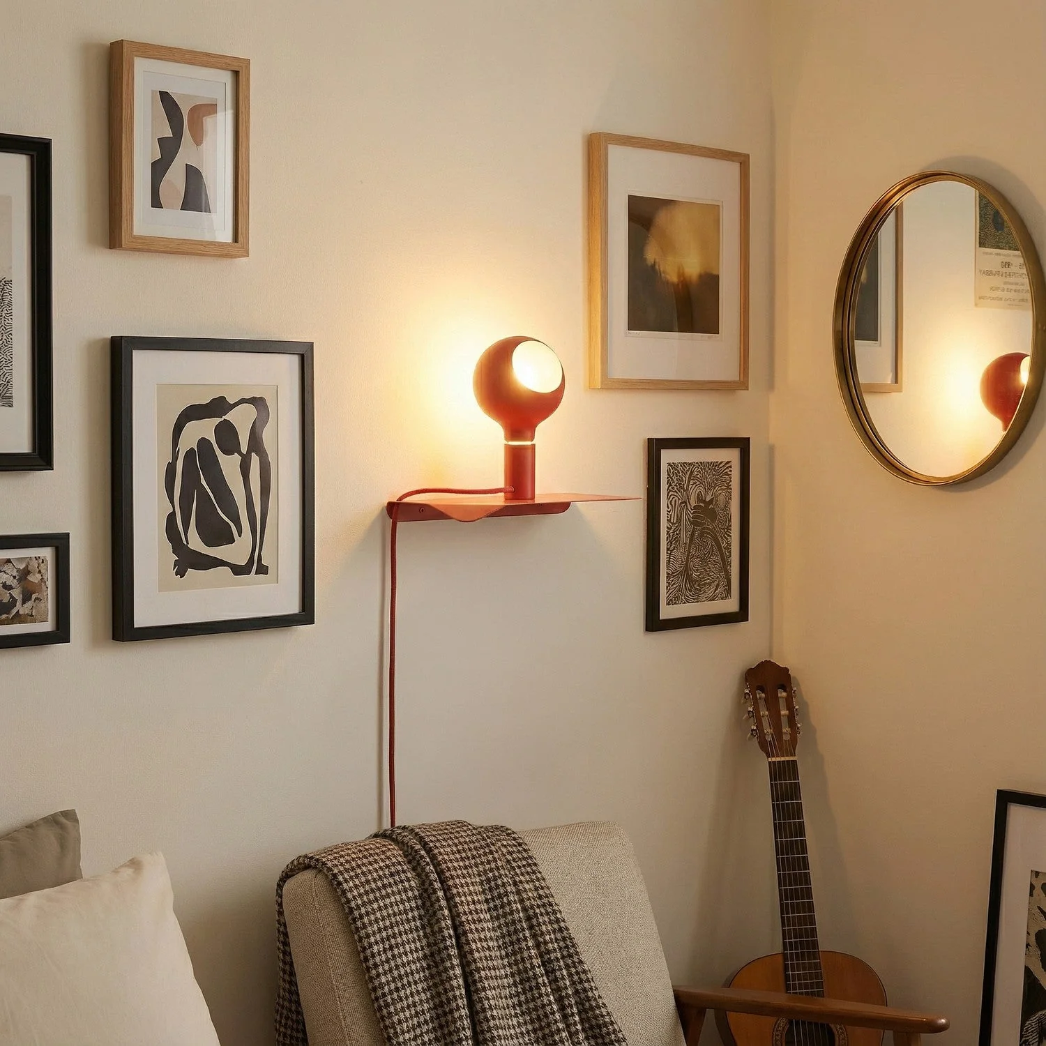 Combo Camo - Lamp with shelf and UK plug - Red - Image 2