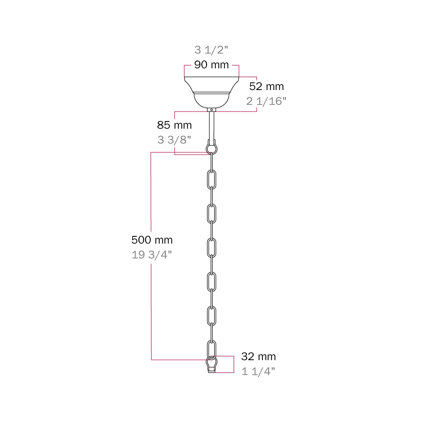 Complete vintage suspension kit: Iron Ceiling canopy and Genovese Chain - 50 cm - Image 6