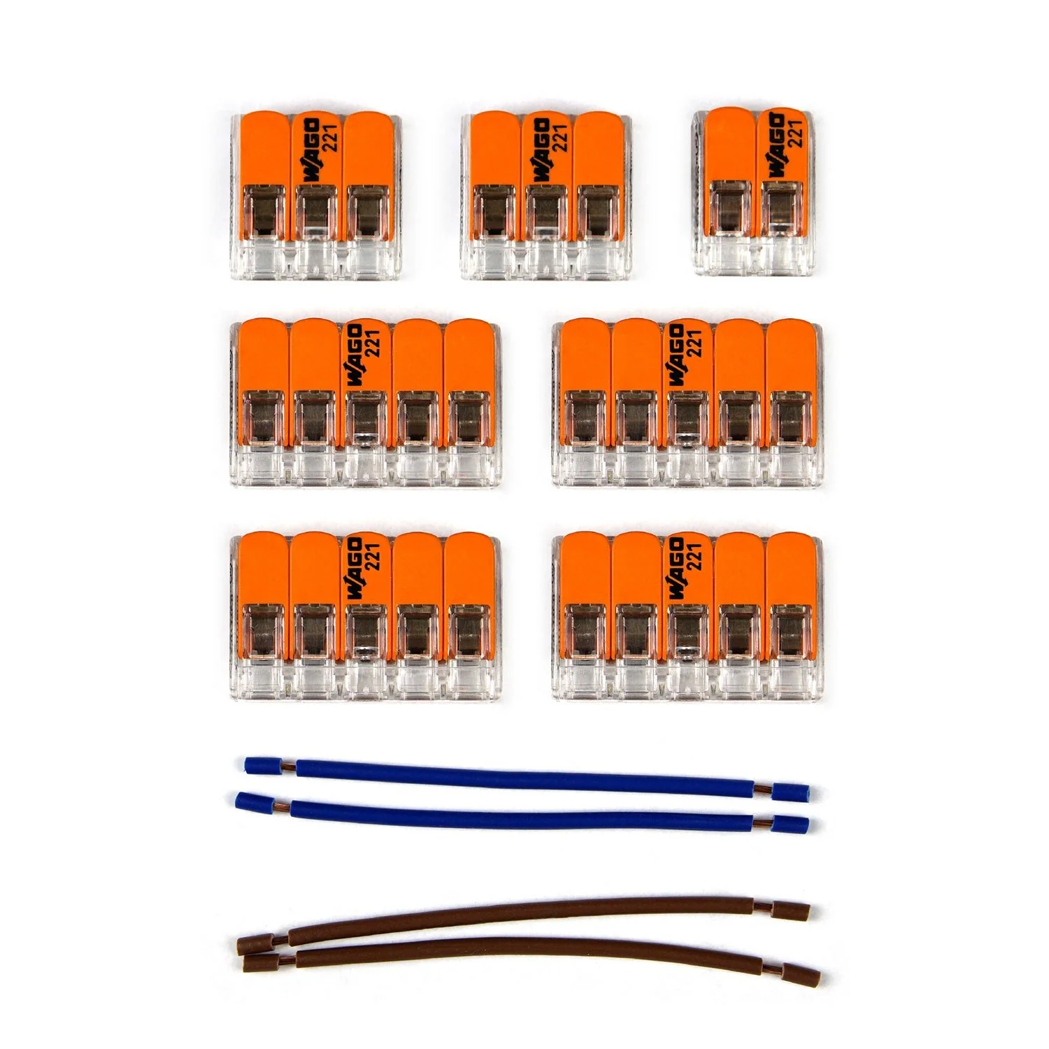 WAGO connection kit compatible with 2x cable for 8-hole ceiling rose
