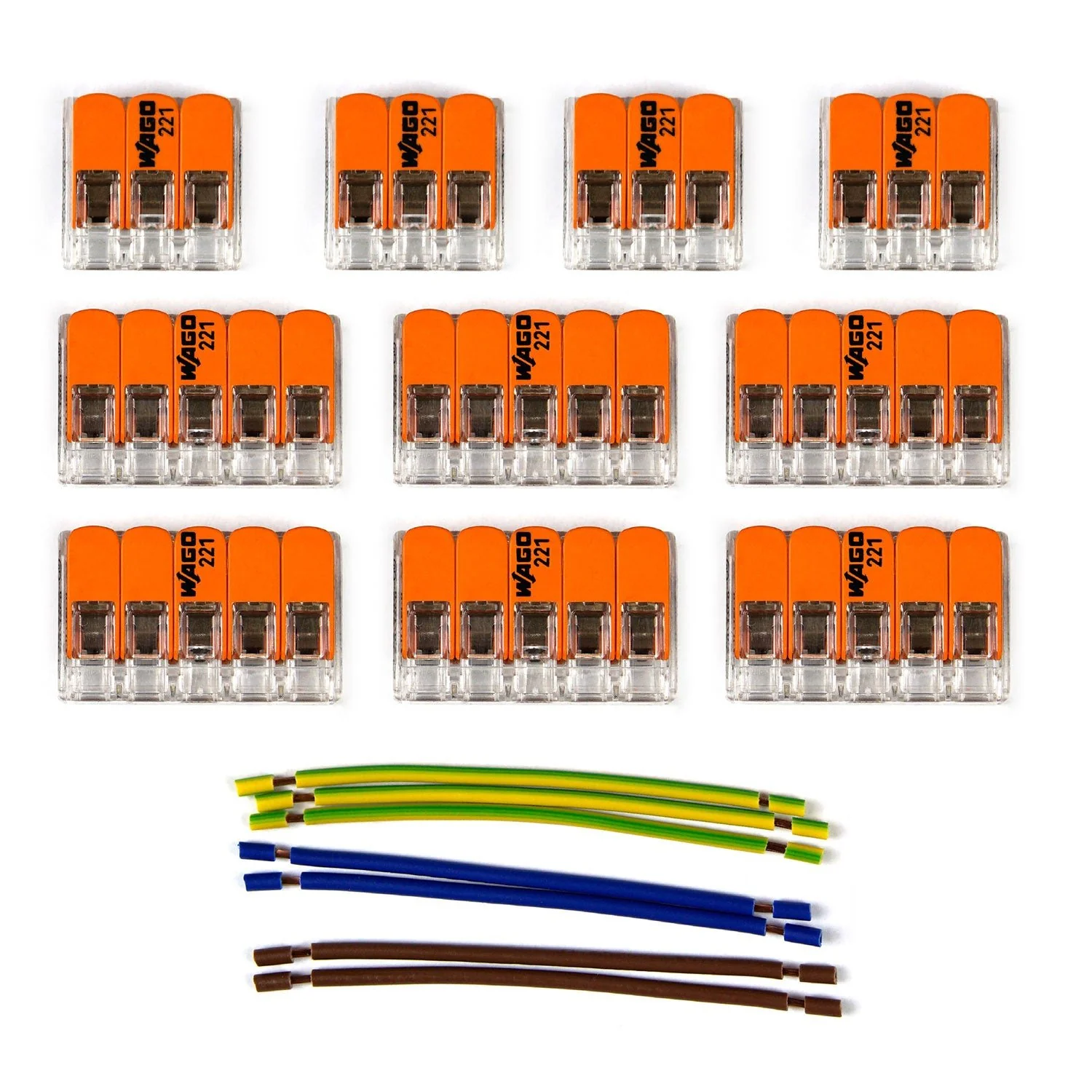 WAGO connection kit compatible with 3x cable for 8-hole ceiling rose