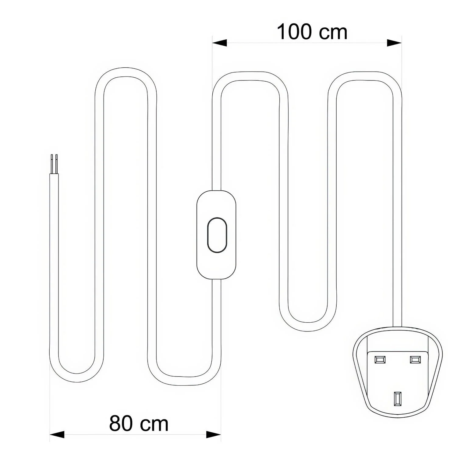 Wiring for lamp with shiny glittered copper cable 1.80 m and UK plug - Image 3