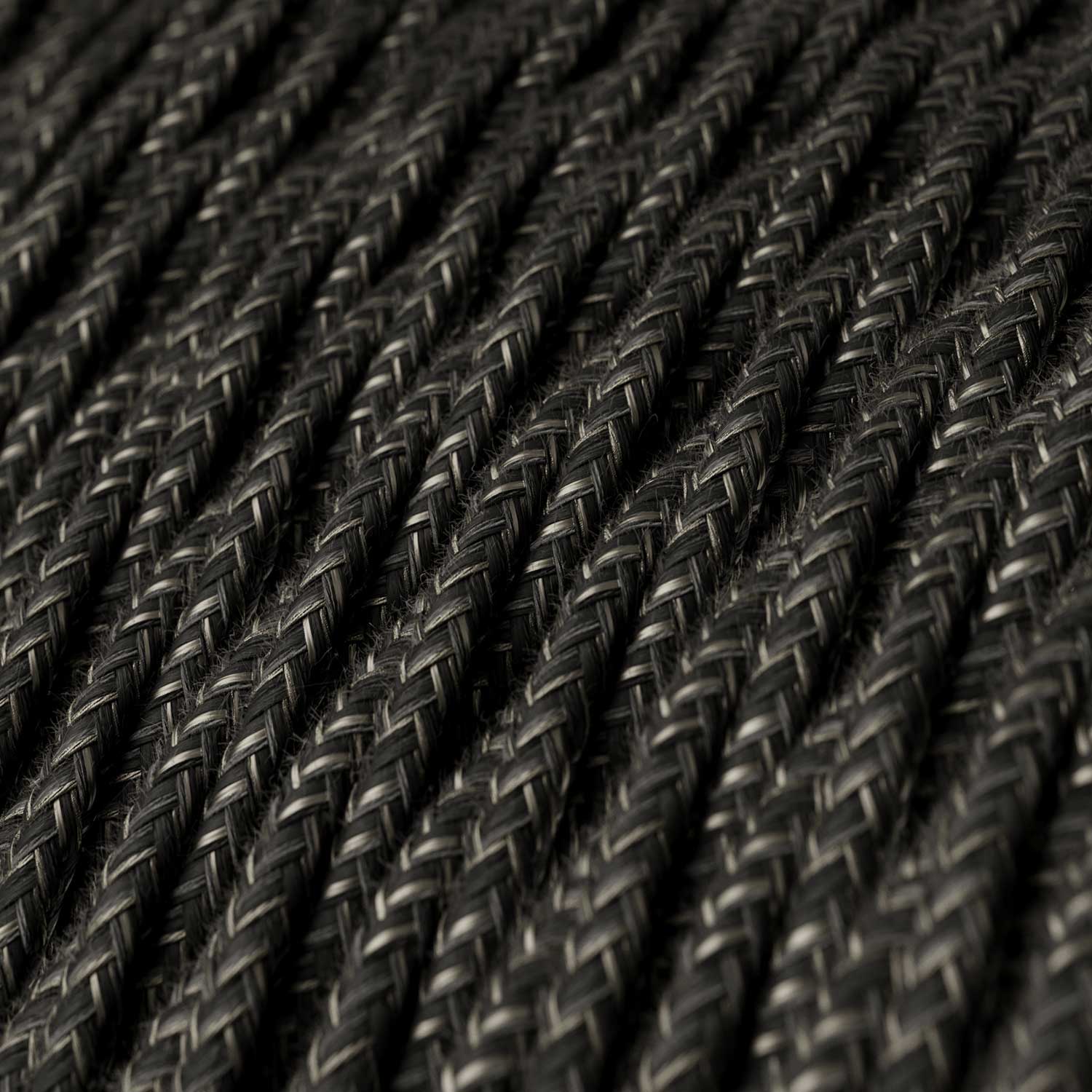 Braided linen fabric cable Anthracite Grey Melange - The Original Creative Cables, for original lamps - TN03 - Image 2