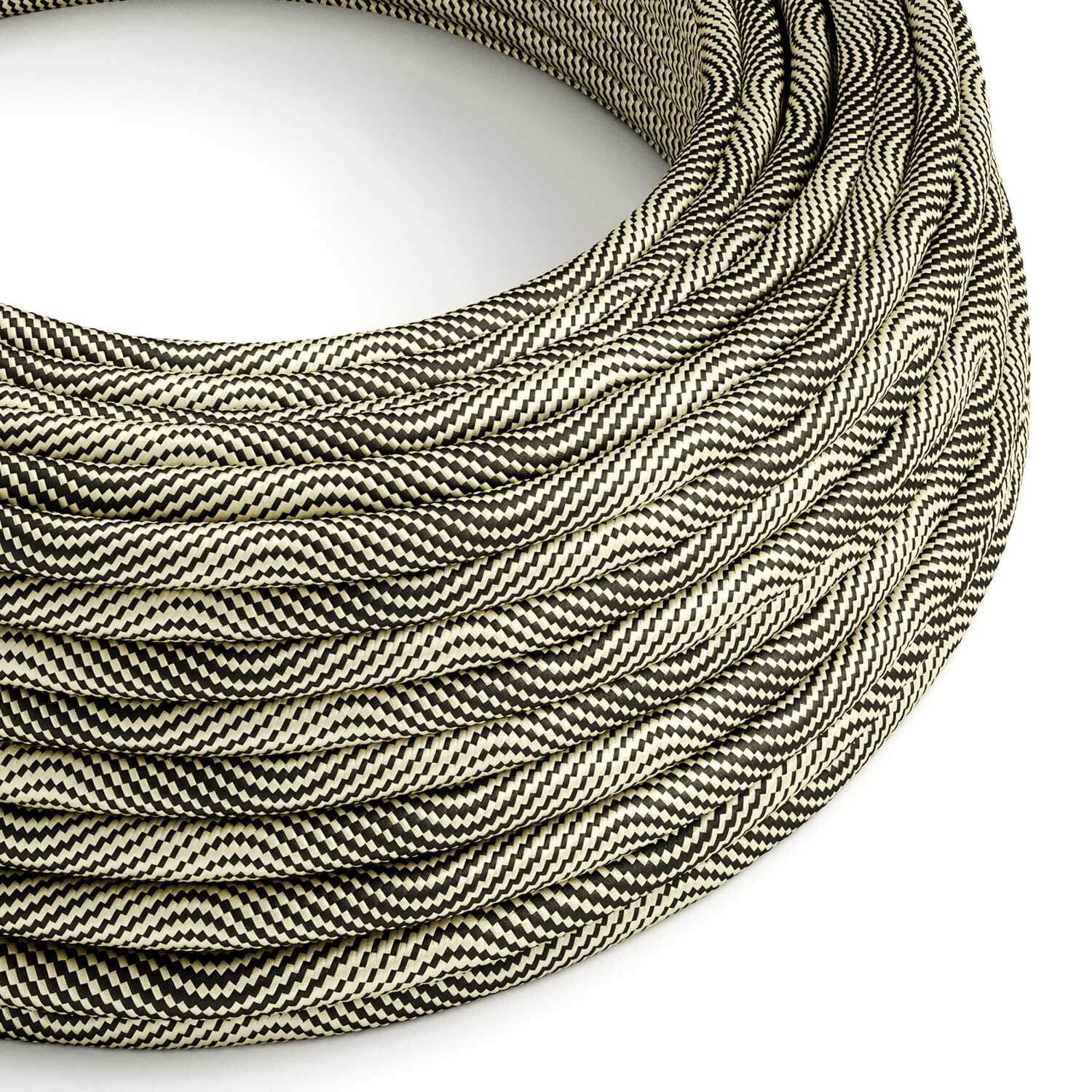Black and Gold Optical fabric cable Vertigo - The Original Creative Cables, to enhance your chandeliers - ERM65
