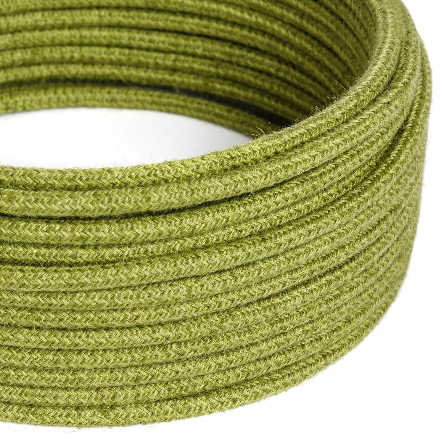 Green Hay jute-covered electric cable - The Original Creative Cables, for original DIY lamps - RN23