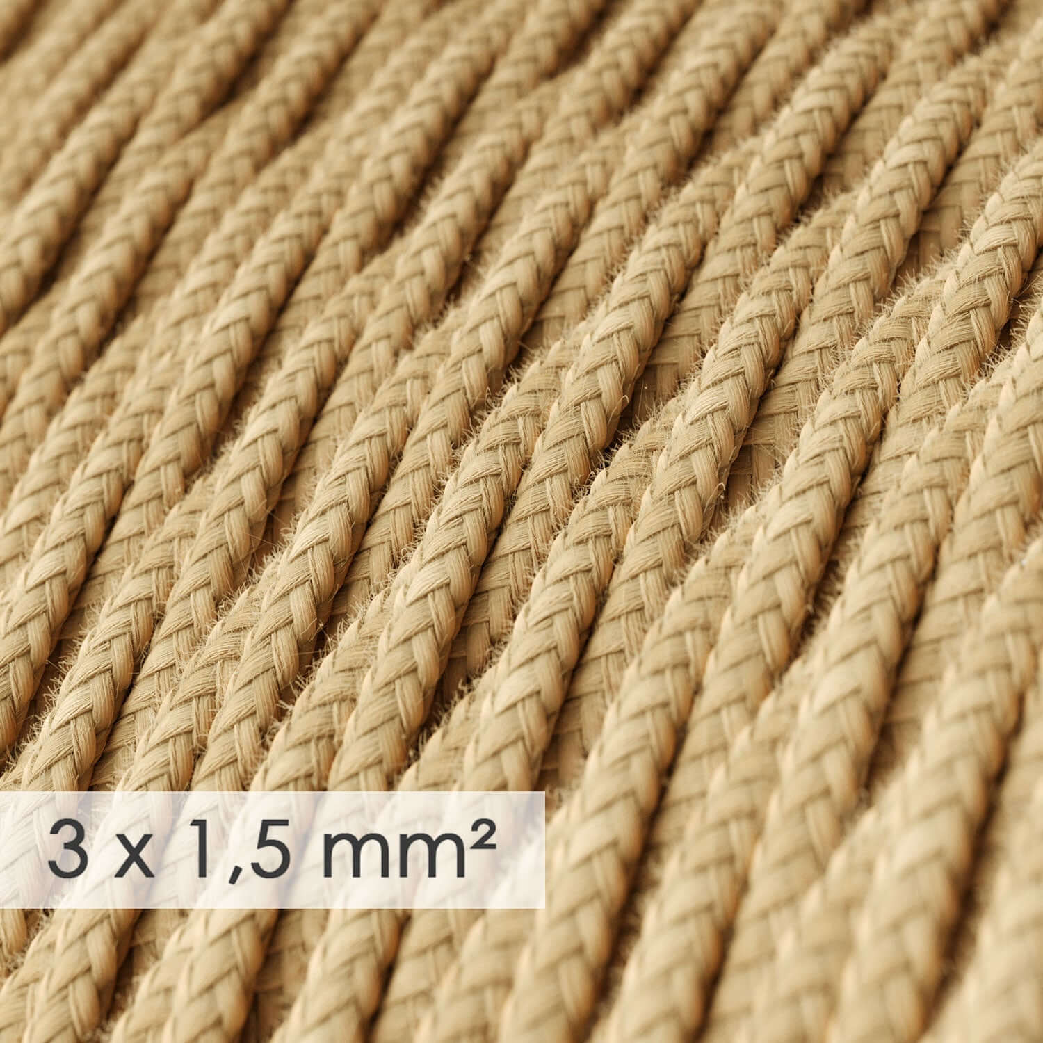 Large section electric cable 3x1.50 braided - Jute TN06 - Image 2