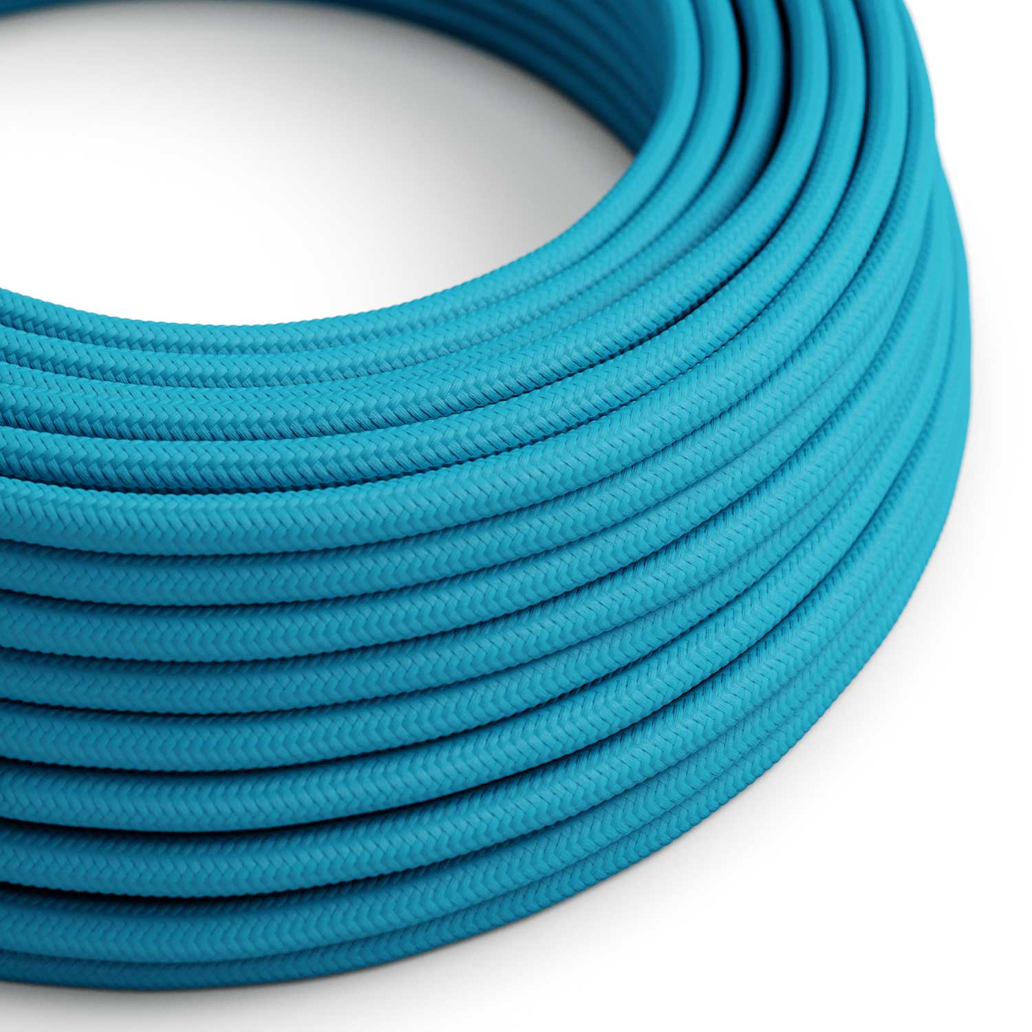 Glossy Cyan Blue textile Cable - The Original Creative Cables, for DIY lamps - RM11