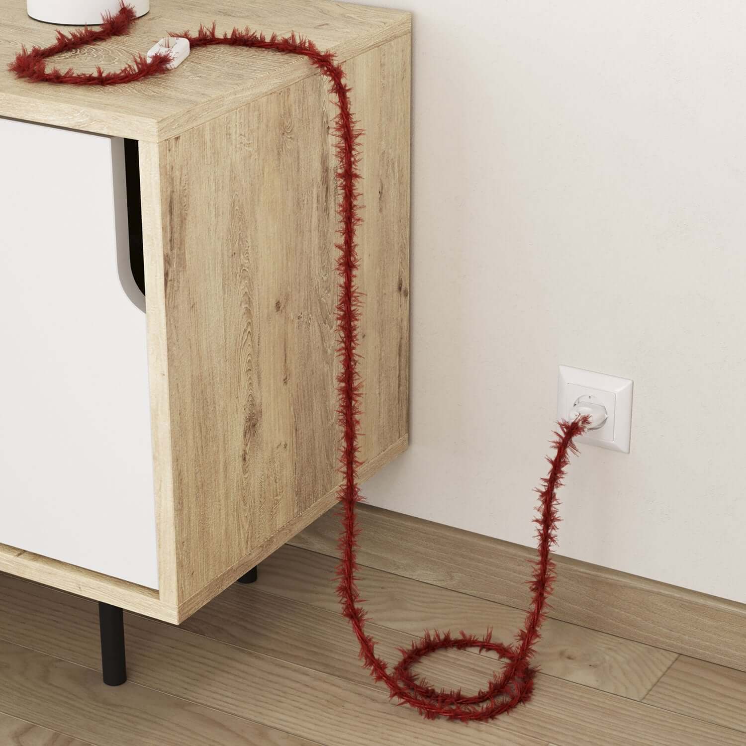 Red Fire Marlene textile electric cable - The Original Creative Cables, for your designer lamps - TP09 - Image 3