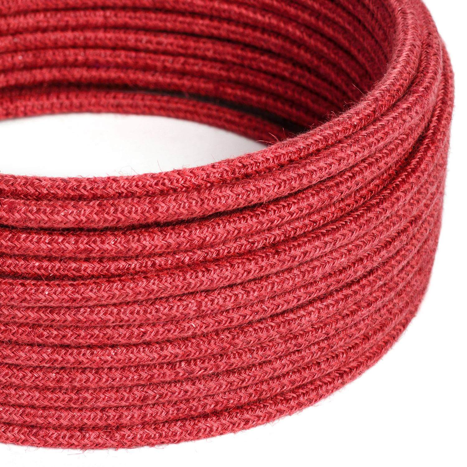 Cherry Red jute-covered cable