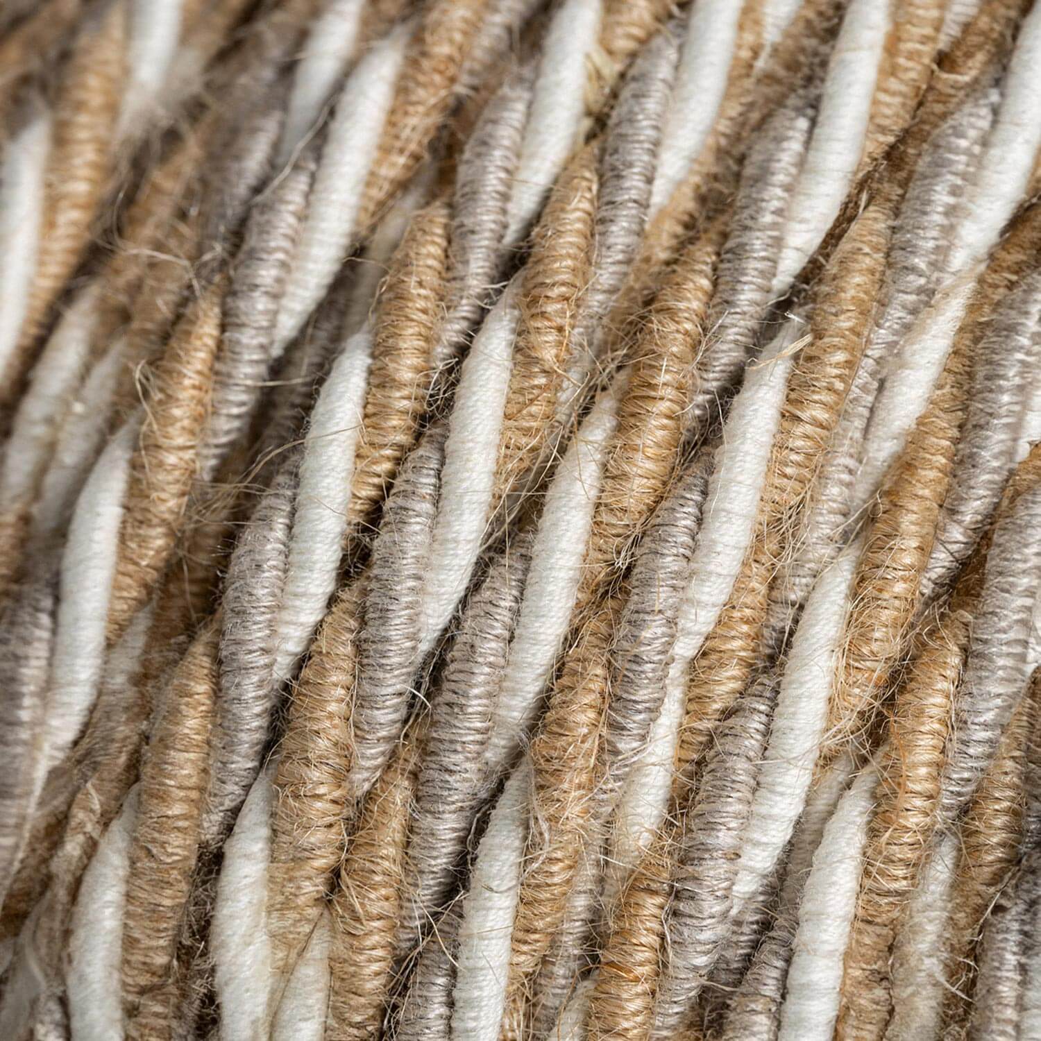 Braided cable for lighting in cotton, jute and linen Country - The Original Creative Cables, for DIY lamps - TN07 - Image 2