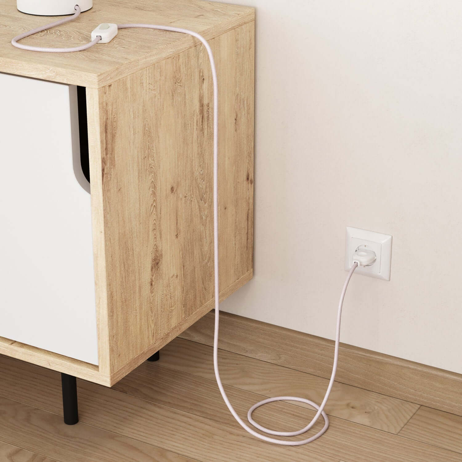 Pale pink cotton lighting cable - The Original Creative Cables, for exposed designer installations - RC16 - Image 3