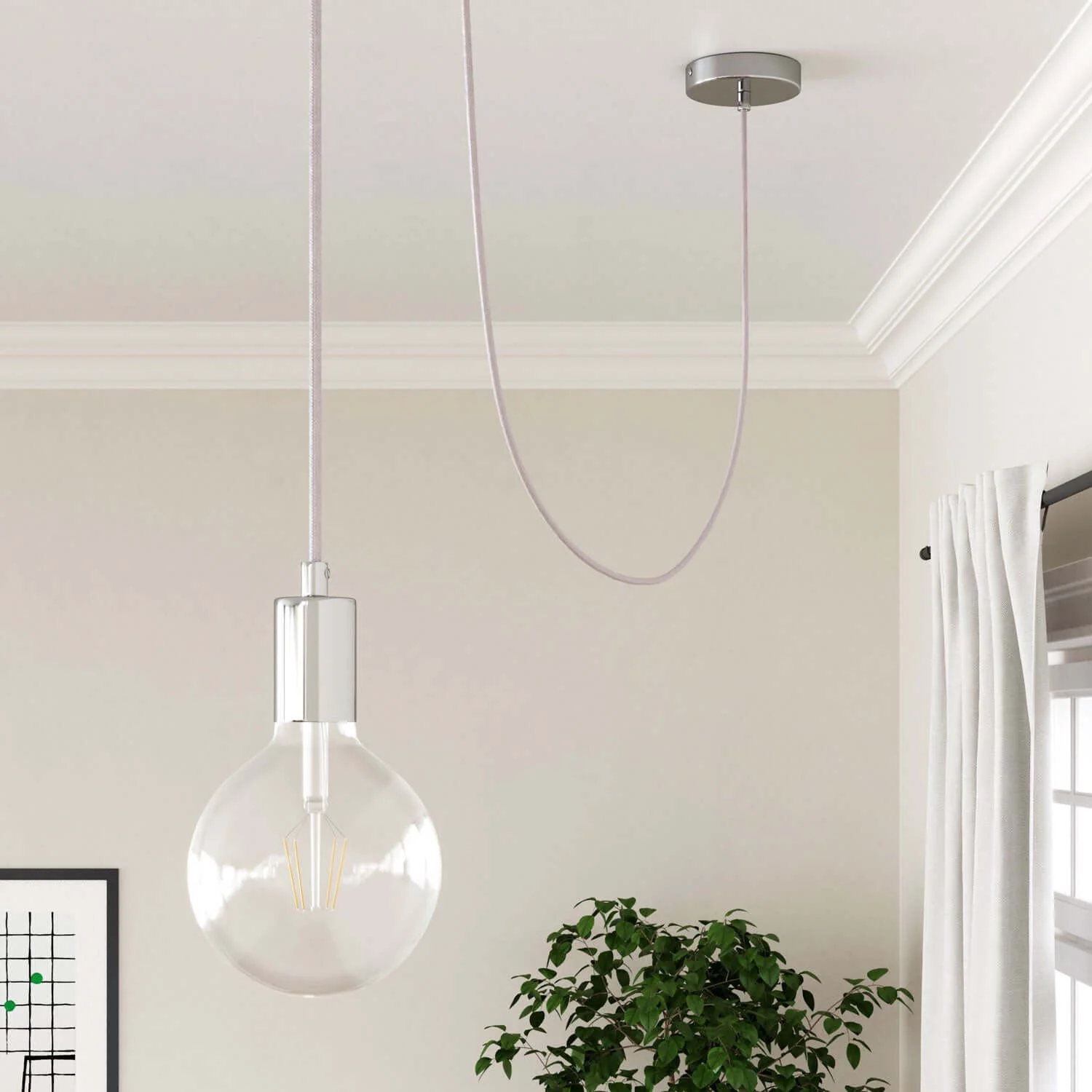 Pale pink cotton lighting cable - The Original Creative Cables, for exposed designer installations - RC16 - Image 4