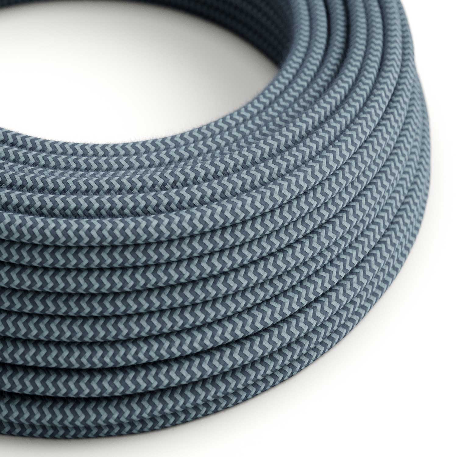Cotton cable for lighting Stone Grey and Ocean Blue - The Original Creative Cables, for creating designer lamps - RZ25