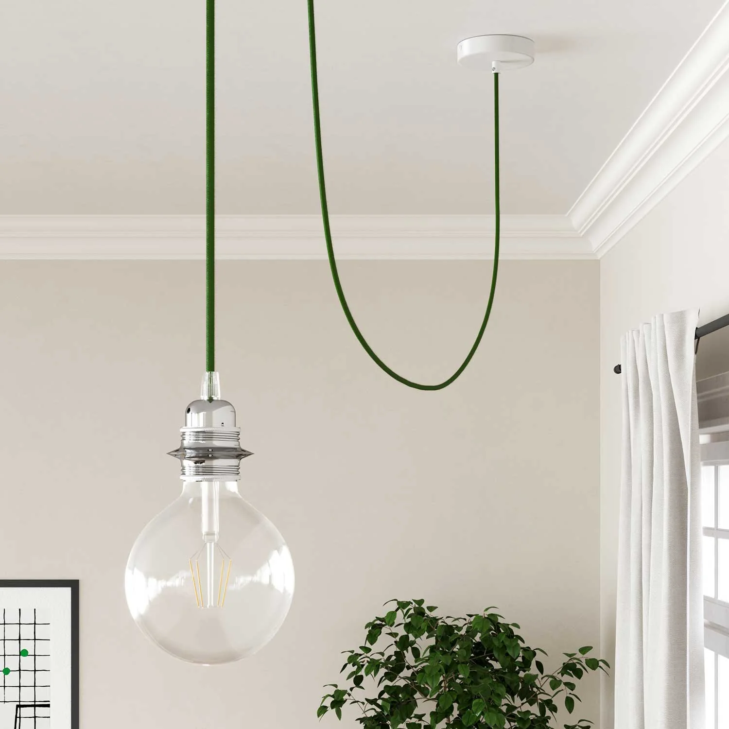 Textile cable for lighting Lime Green - The Original Creative Cables, ideal for creative lamps - RM18 - Image 4
