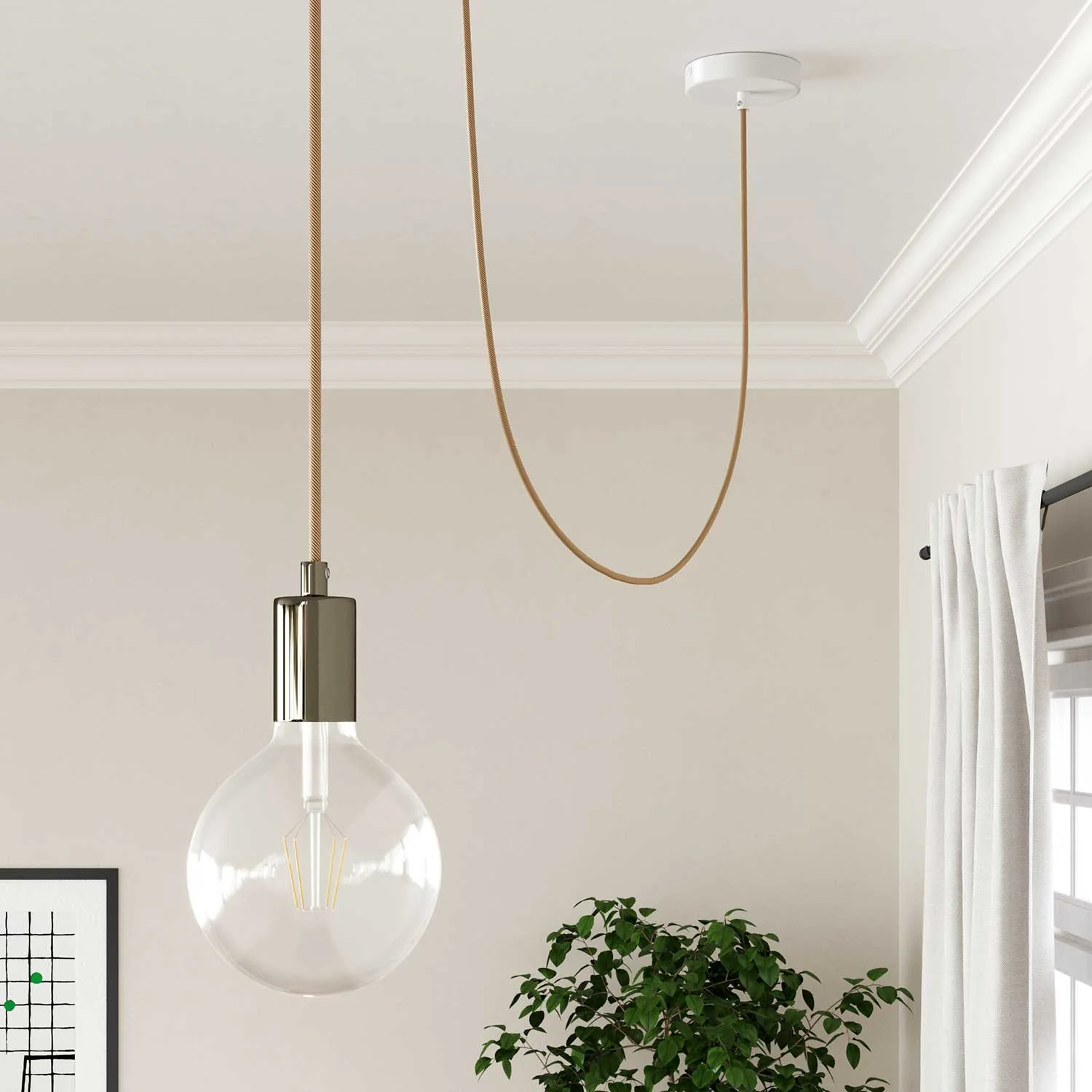 Optical White and Whiskey Vertigo lighting cable – The Original Creative Cables, for classic and modern lamps – ERM49 - Image 4