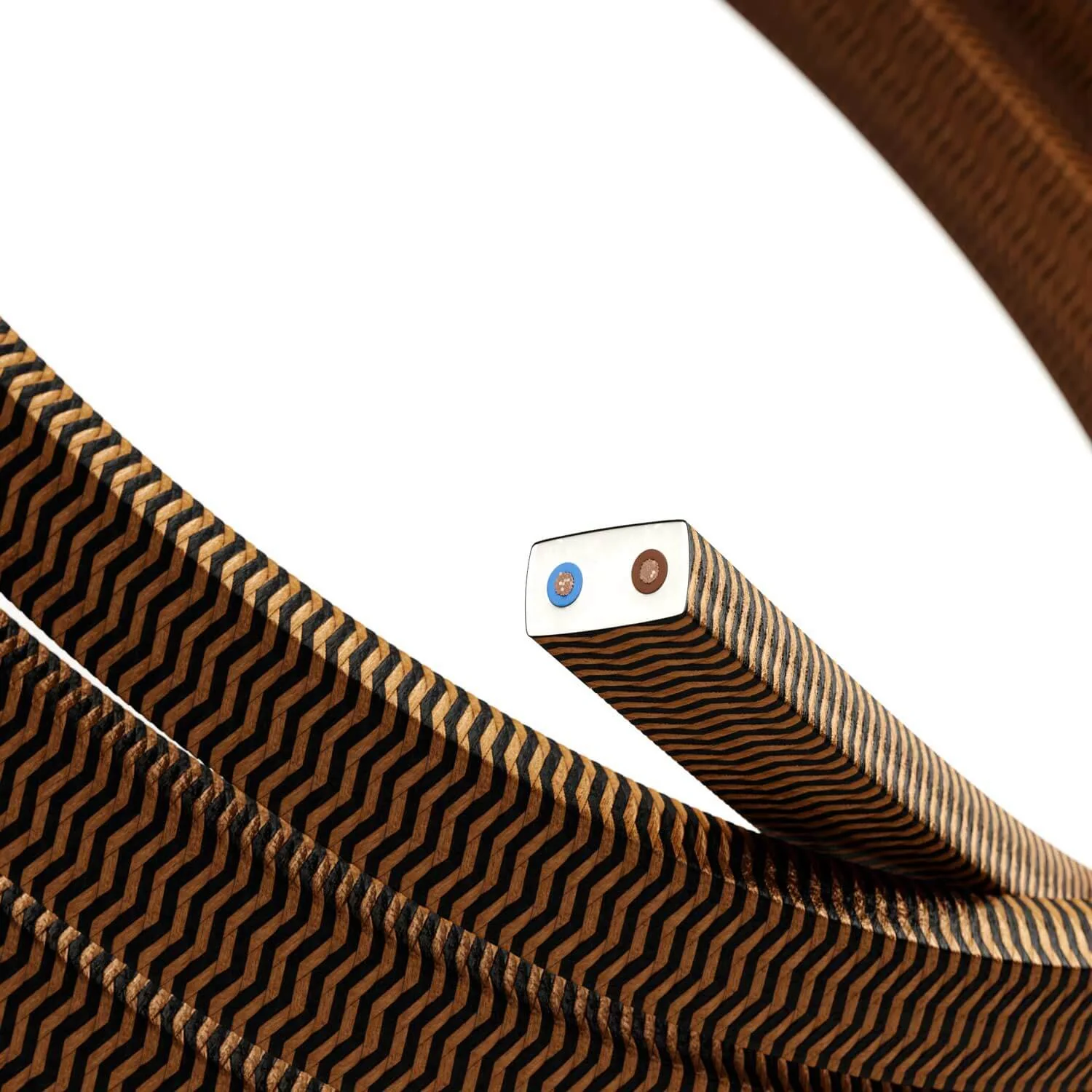 Electric cable for string light covered in ZigZag Black fabric - Whiskey CZ22 - Image 2