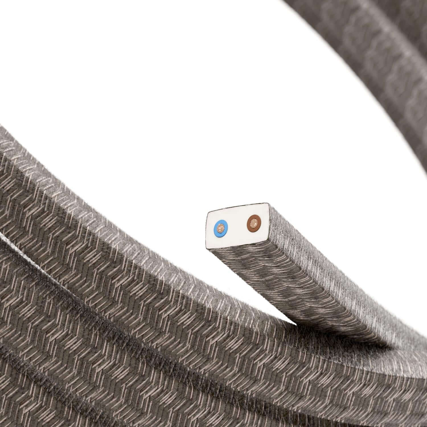 Natural linen covered electric cable for string light Brown CN04 - UV resistant - Image 2