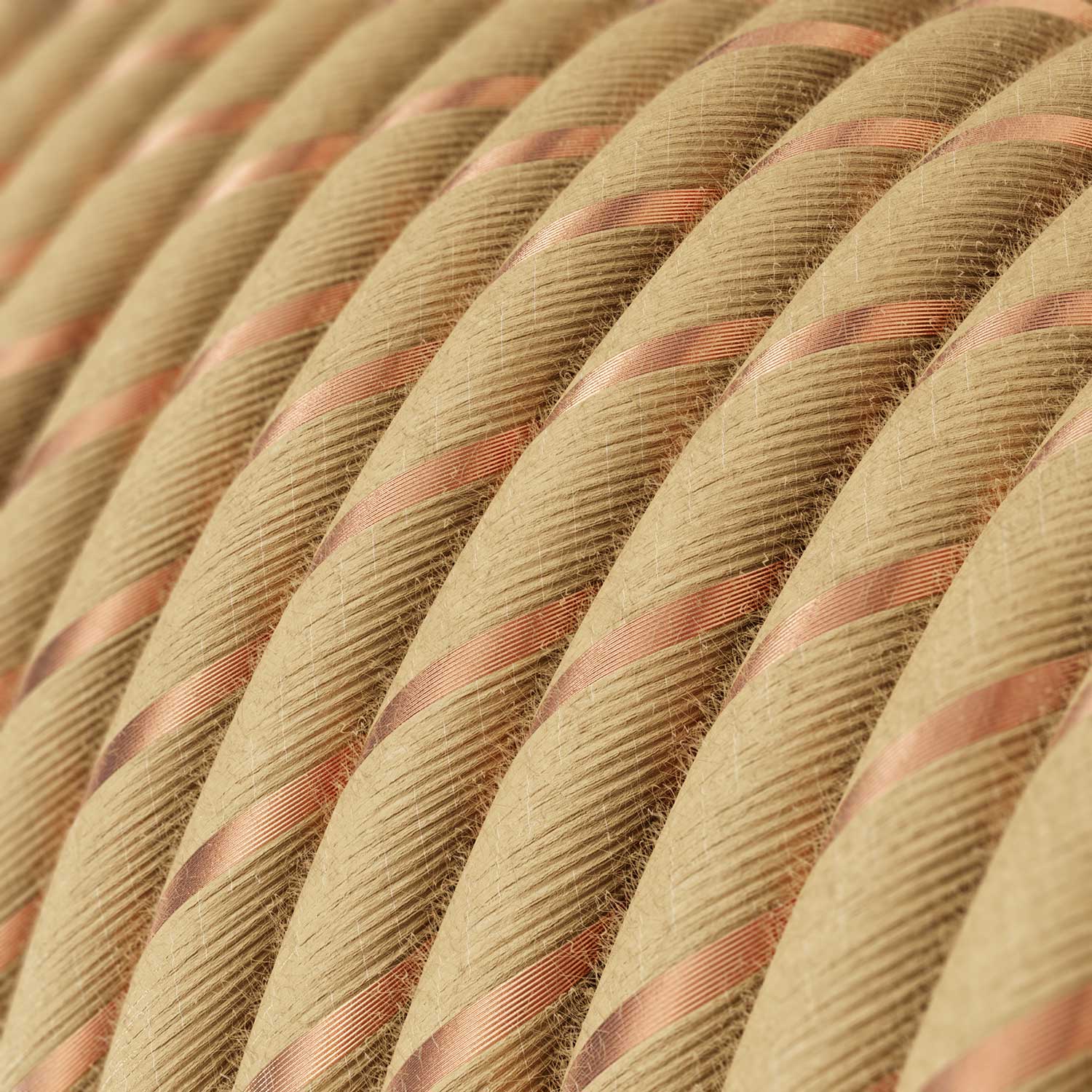 Beige textile cable in jute with Vertigo copper wire - The Original Creative Cables, for luminous decorations - ERR04 - Image 2