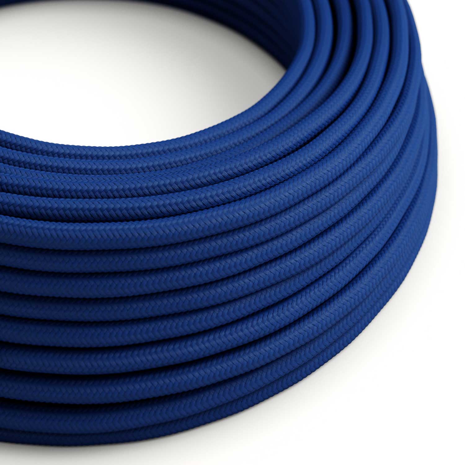 Classic Blue glossy textile cable - The Original Creative-Cables - RM12 round 2x0.75mm / 3x0.75mm