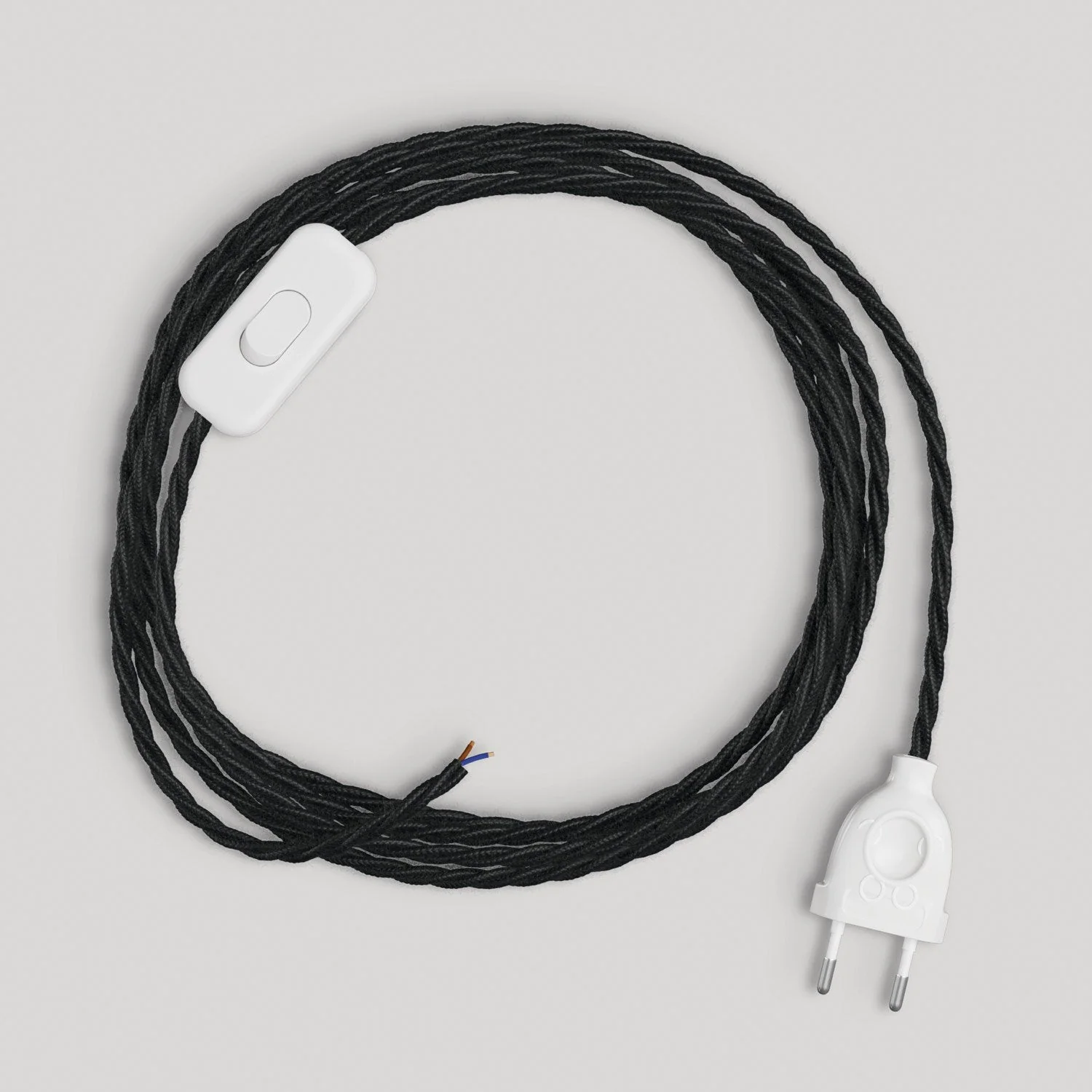 Wiring for lamp with 1.80 m black braided cable
