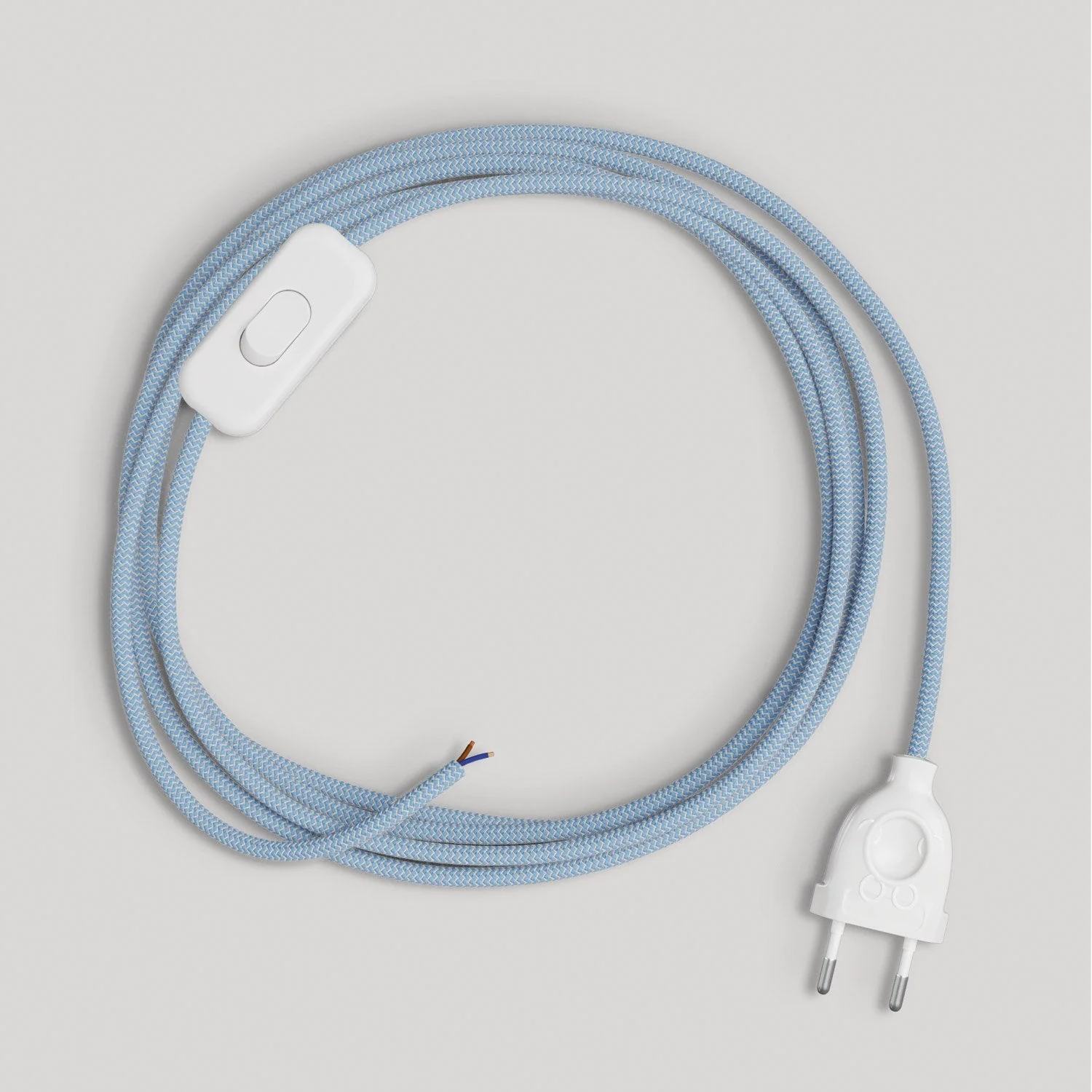 Wiring for lamp with 1.80 m blue Steward cotton cable