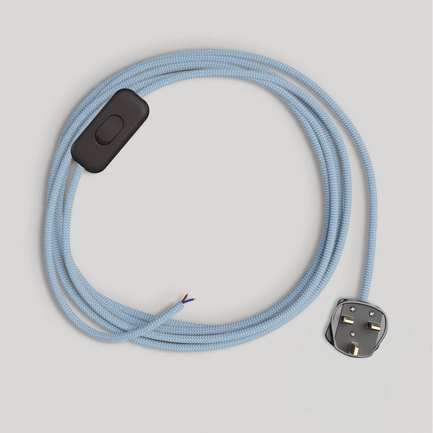 Wiring for lamp with blue Steward cotton cable 1.80 m and UK plug