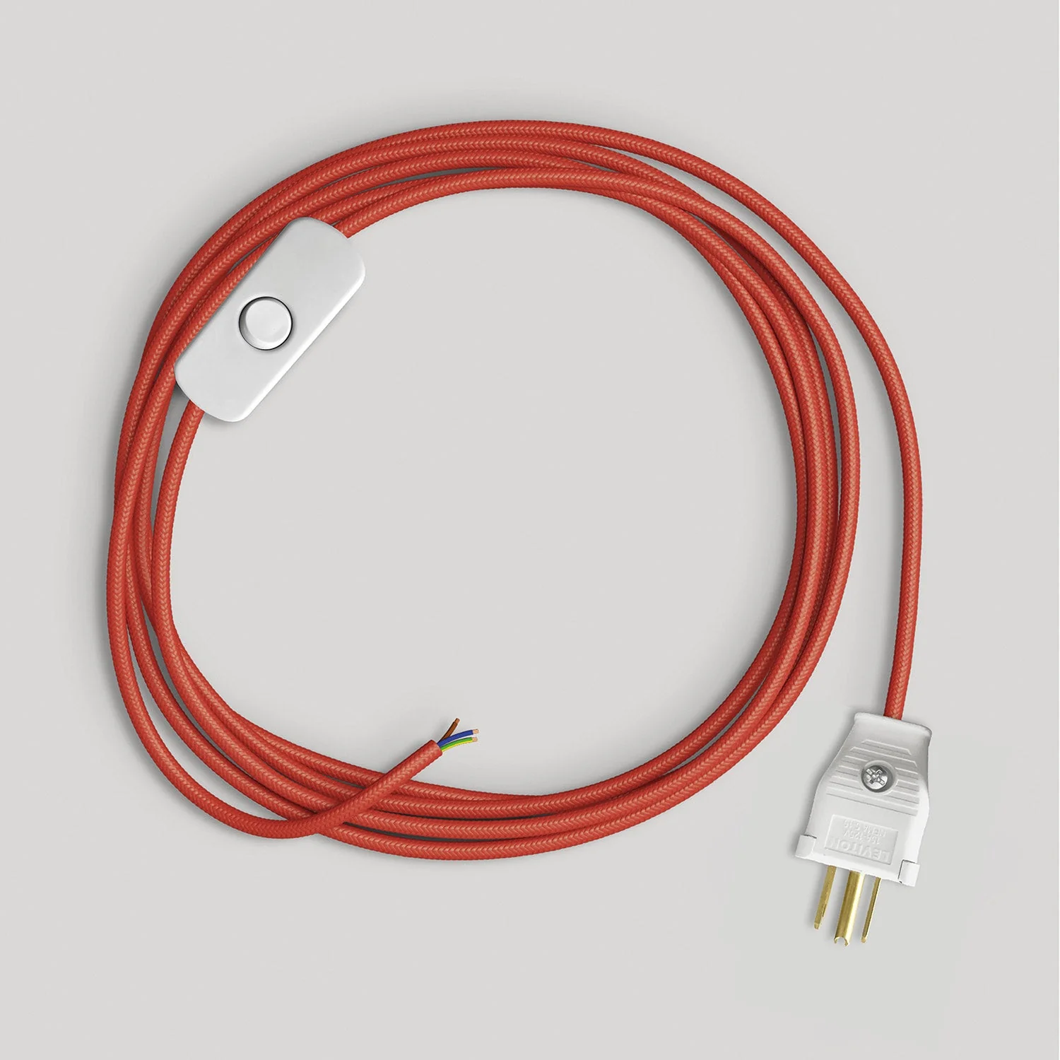 Cord set for lamp with bright red cable, 6 ft