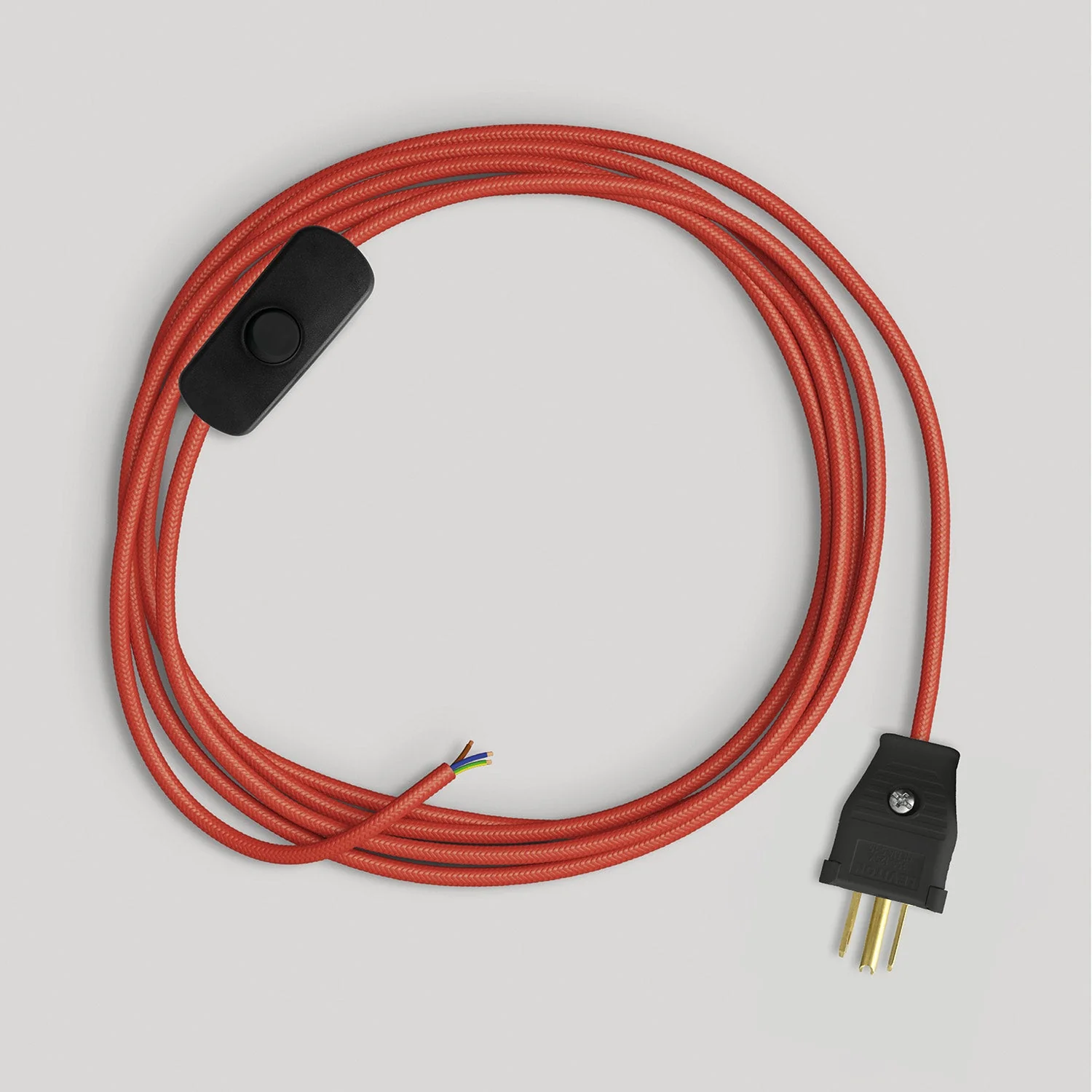 Cord set for lamp with bright red cable, 6 ft - Image 4