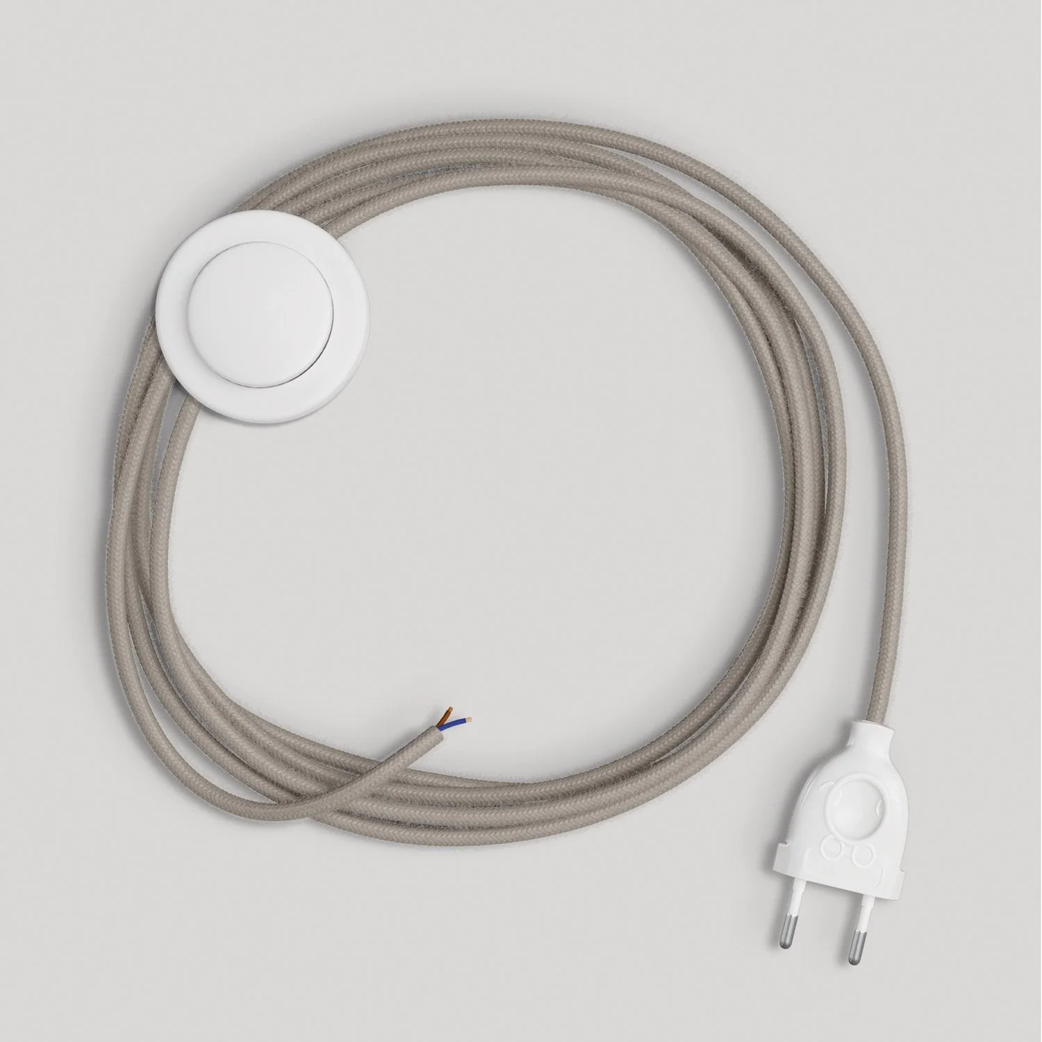 Wiring for lamp with 3 m dove grey cotton cable