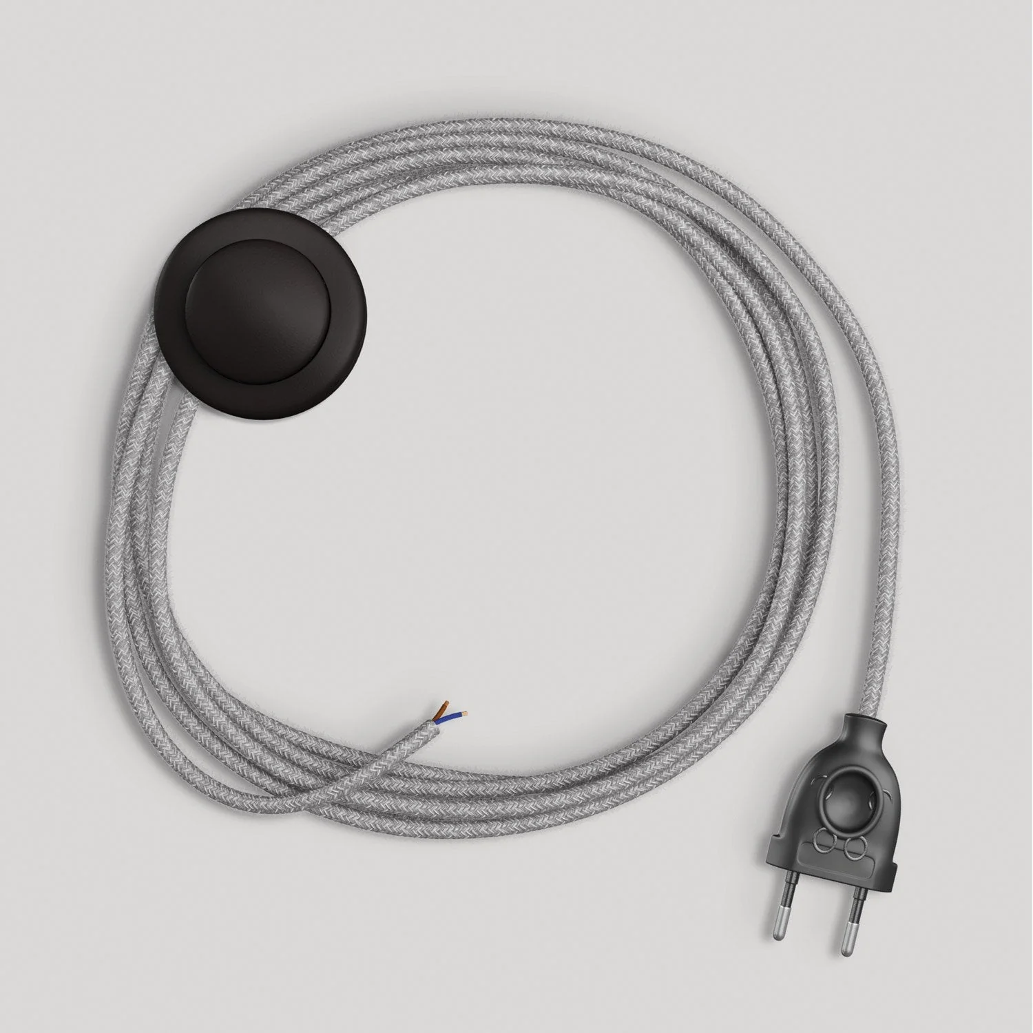Wiring for lamp with grey linen cable 3 m - Image 4