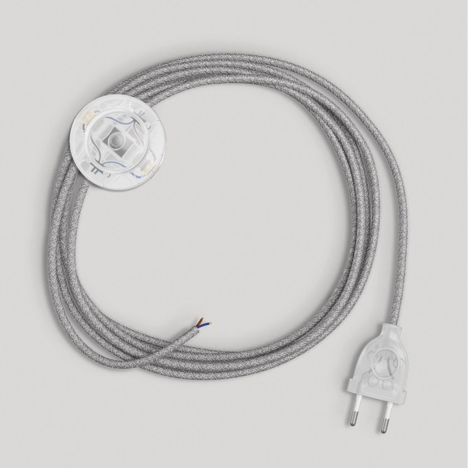Wiring for lamp with grey linen cable 3 m - Image 5