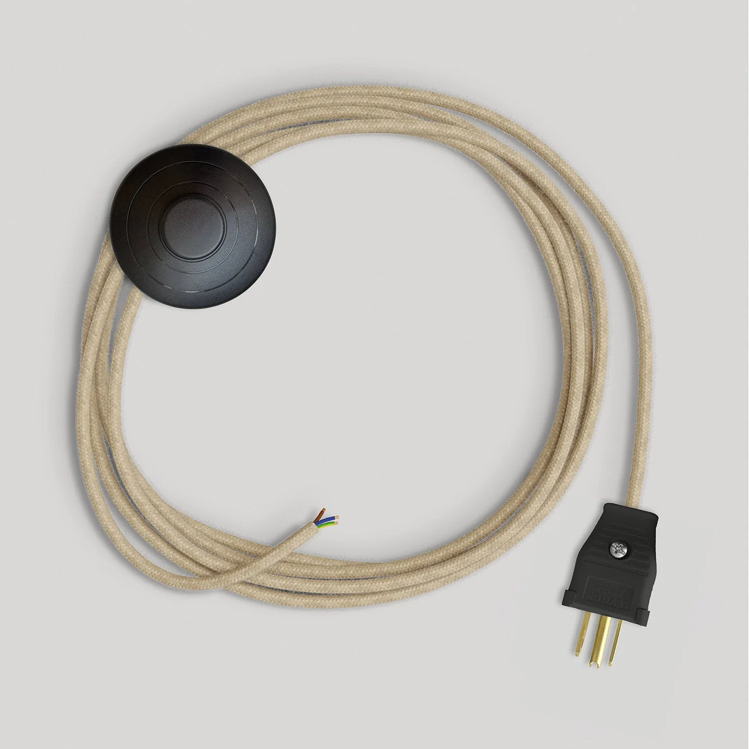 Cord set for lamp with natural jute cable, 10 ft - Image 4