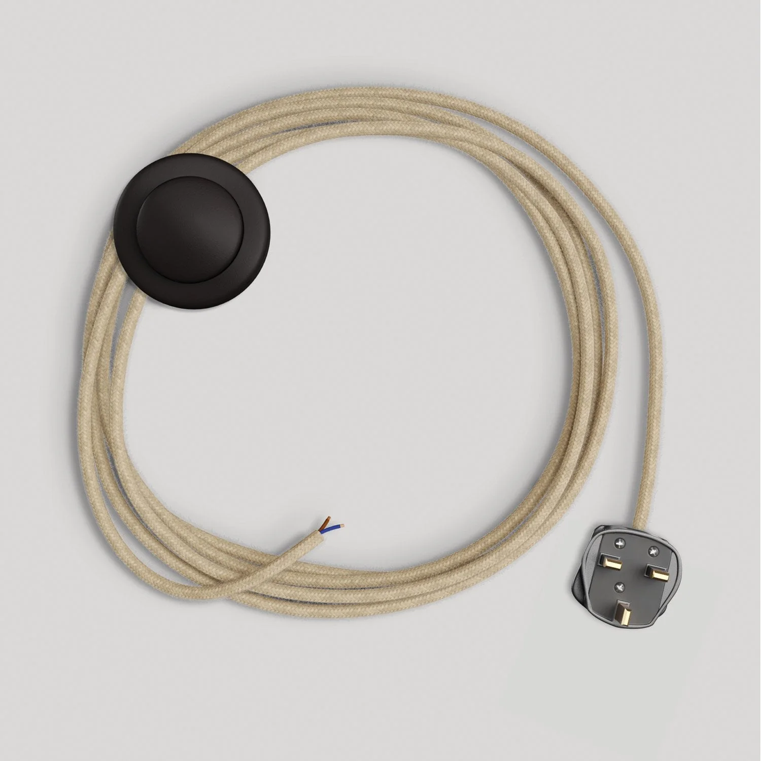 Wiring for lamp with neutral jute cable 3 m and UK plug