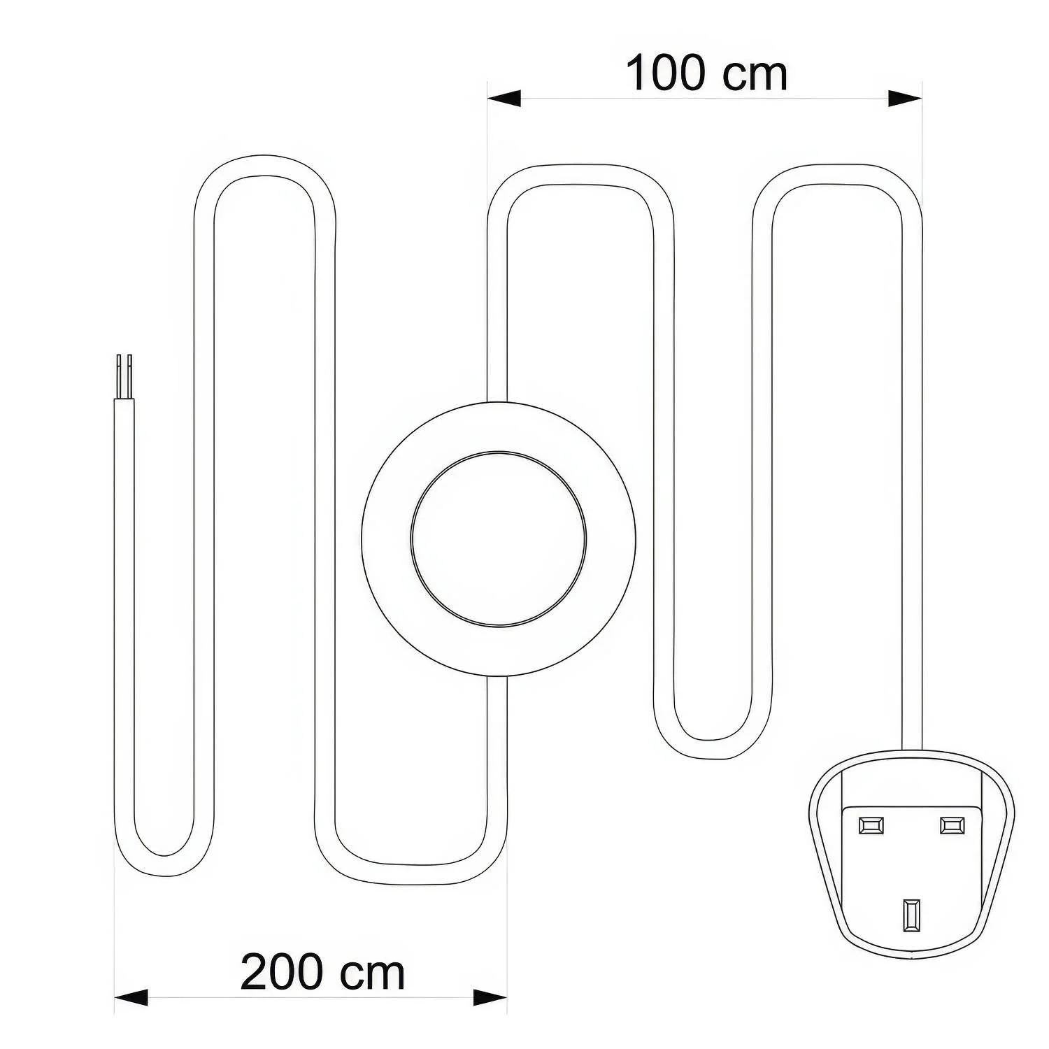 Wiring for lamp with neutral jute cable 3 m and UK plug - Image 3