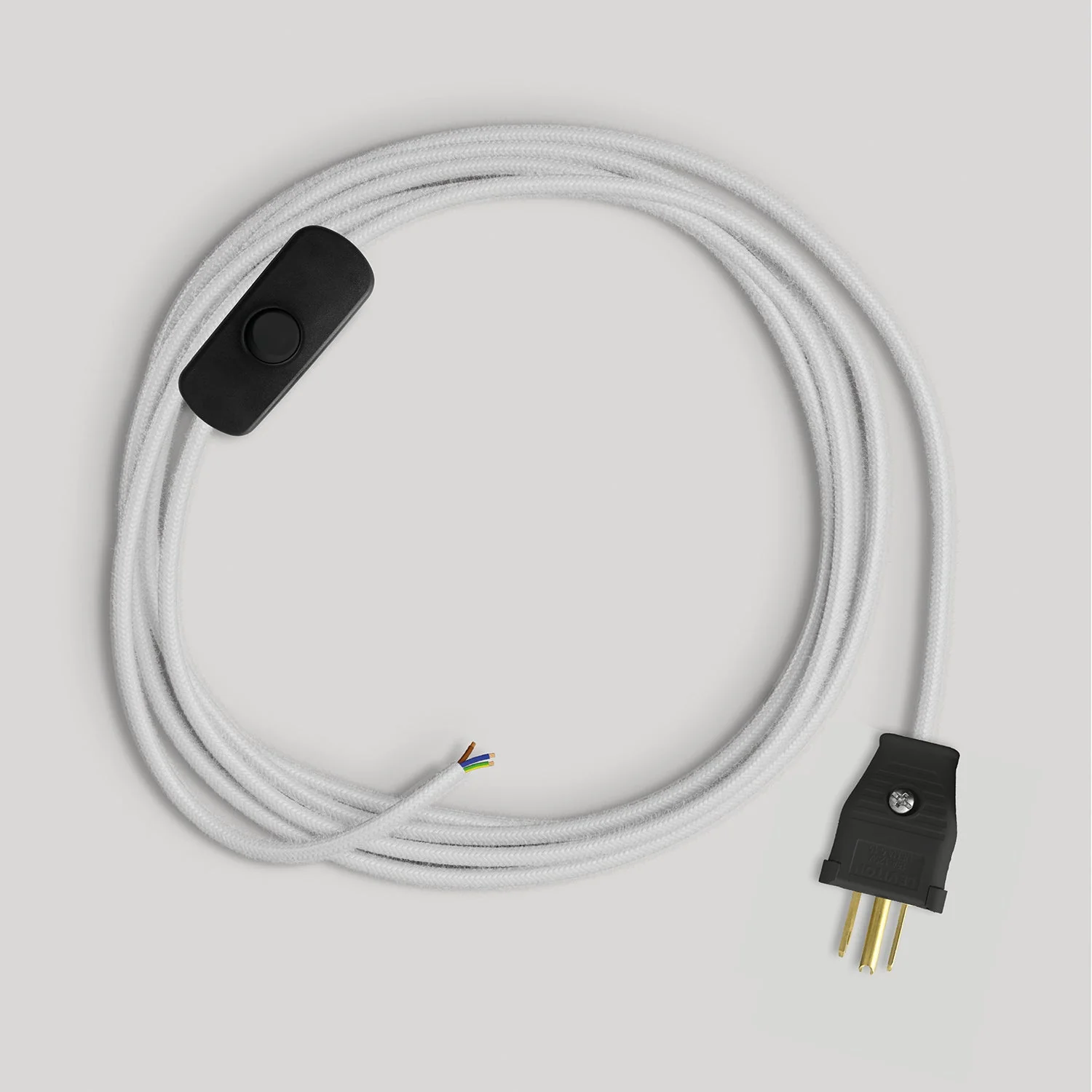 Cord set for lamp with white cotton cable 6 ft - Image 4