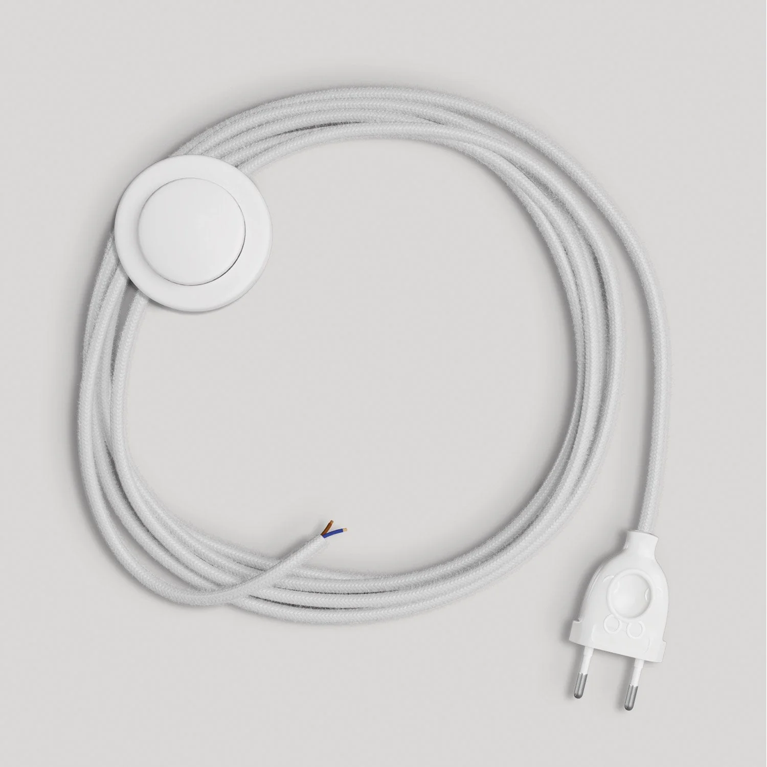 Wiring for lamp with 3 m white cotton cable